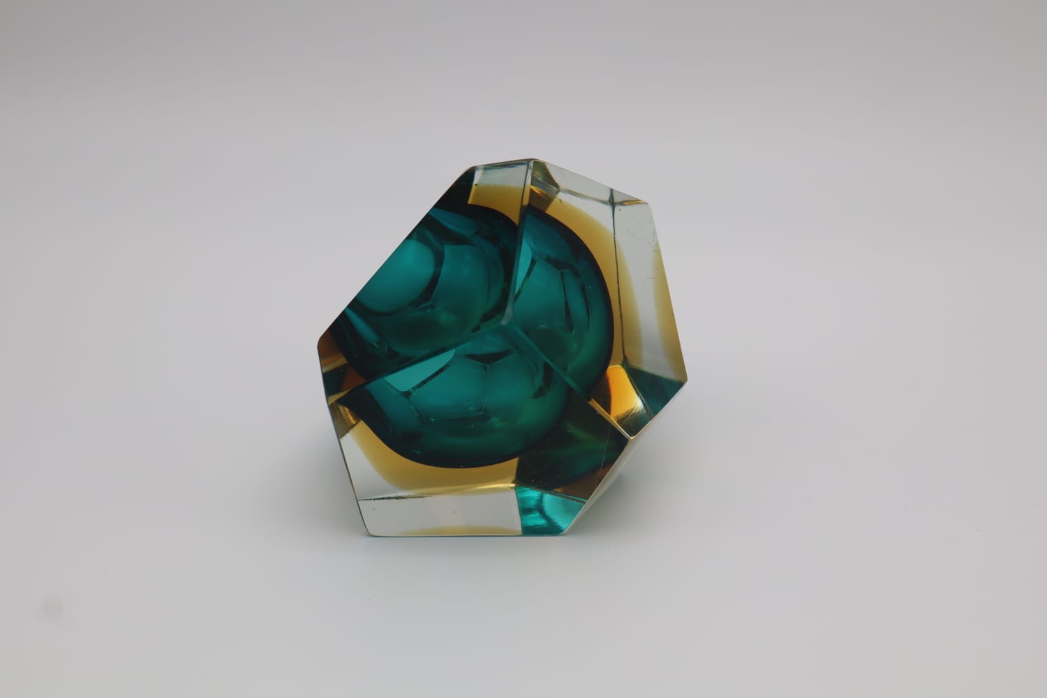 Diamond Murano Glass Ashtray by Flavio Poli for Seguso 60's