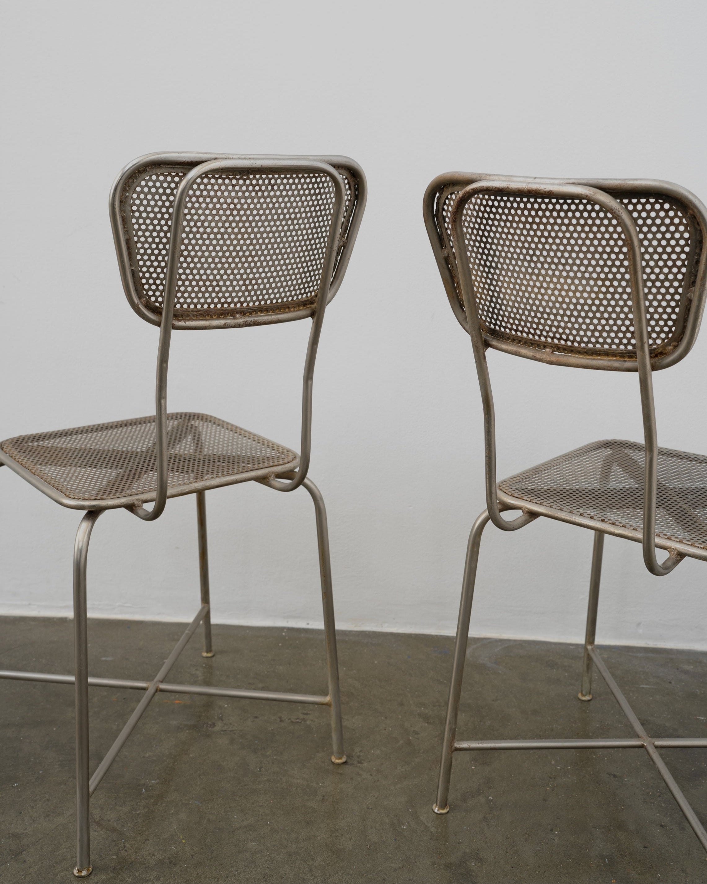 Vintage Perforated Metal Chairs