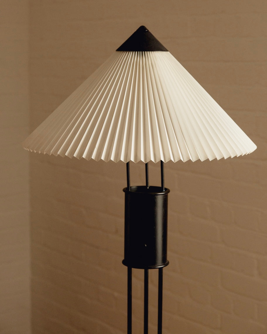 Le Klint Floor Lamp — side angle showing pleated white shade