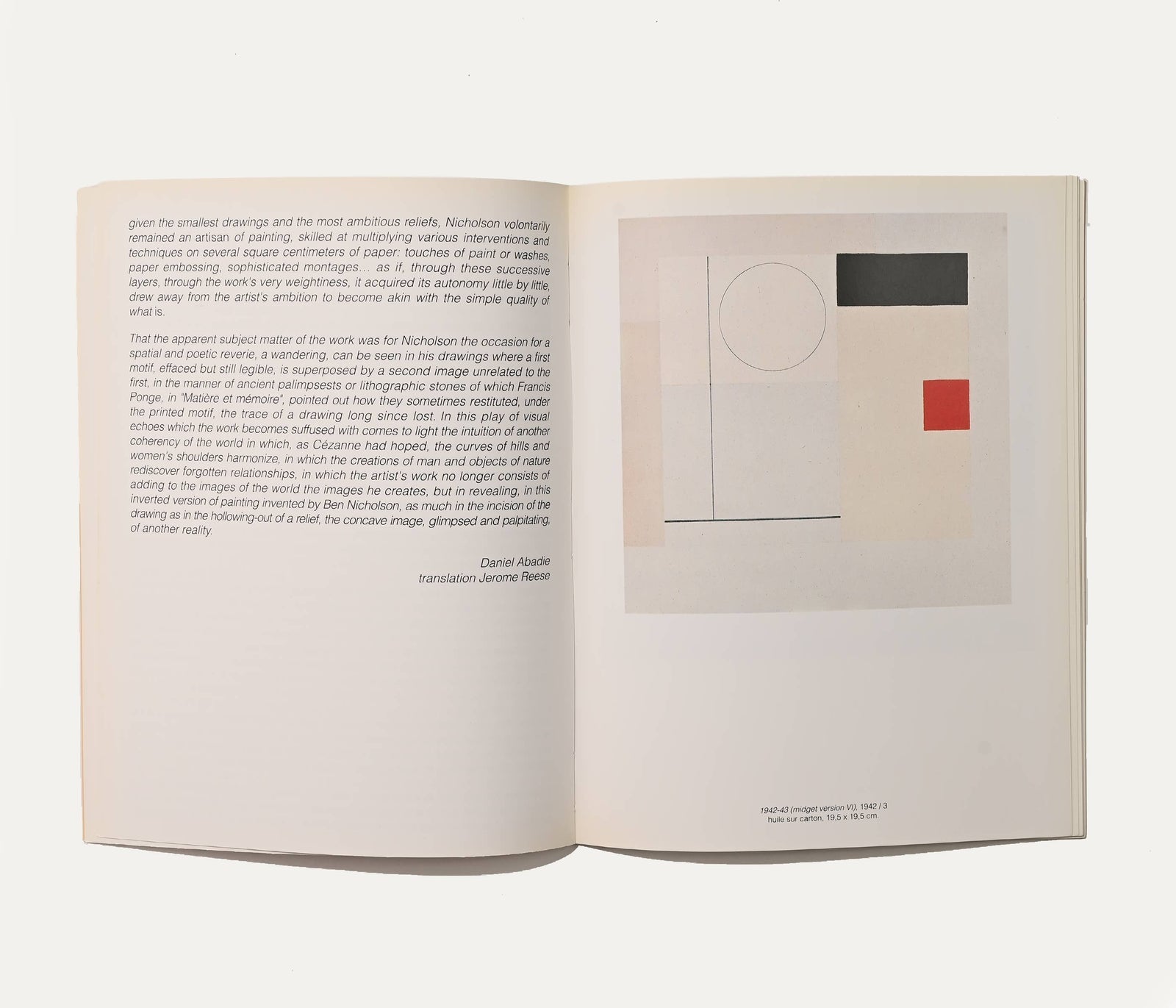 Ben Nicholson, Galerie Marwan Hoss, 1990 Art Book — side angle