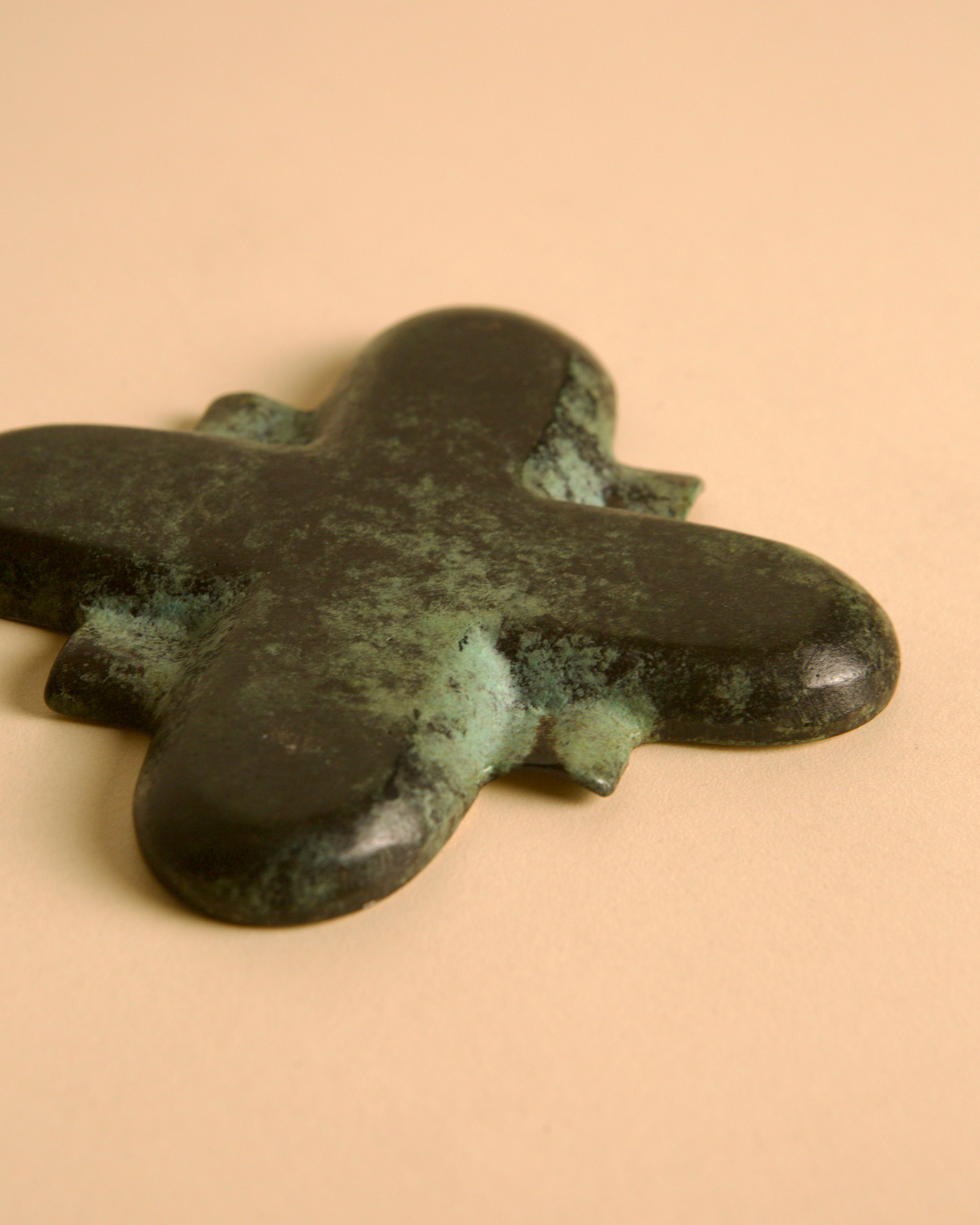 Italian Bronze Ashtray, 1940s — back view showing patina finish