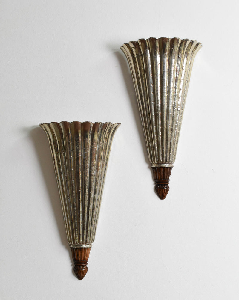 Pair of horn-shaped wall lamps, 1920s by Barracuda Interiors | The Oblist