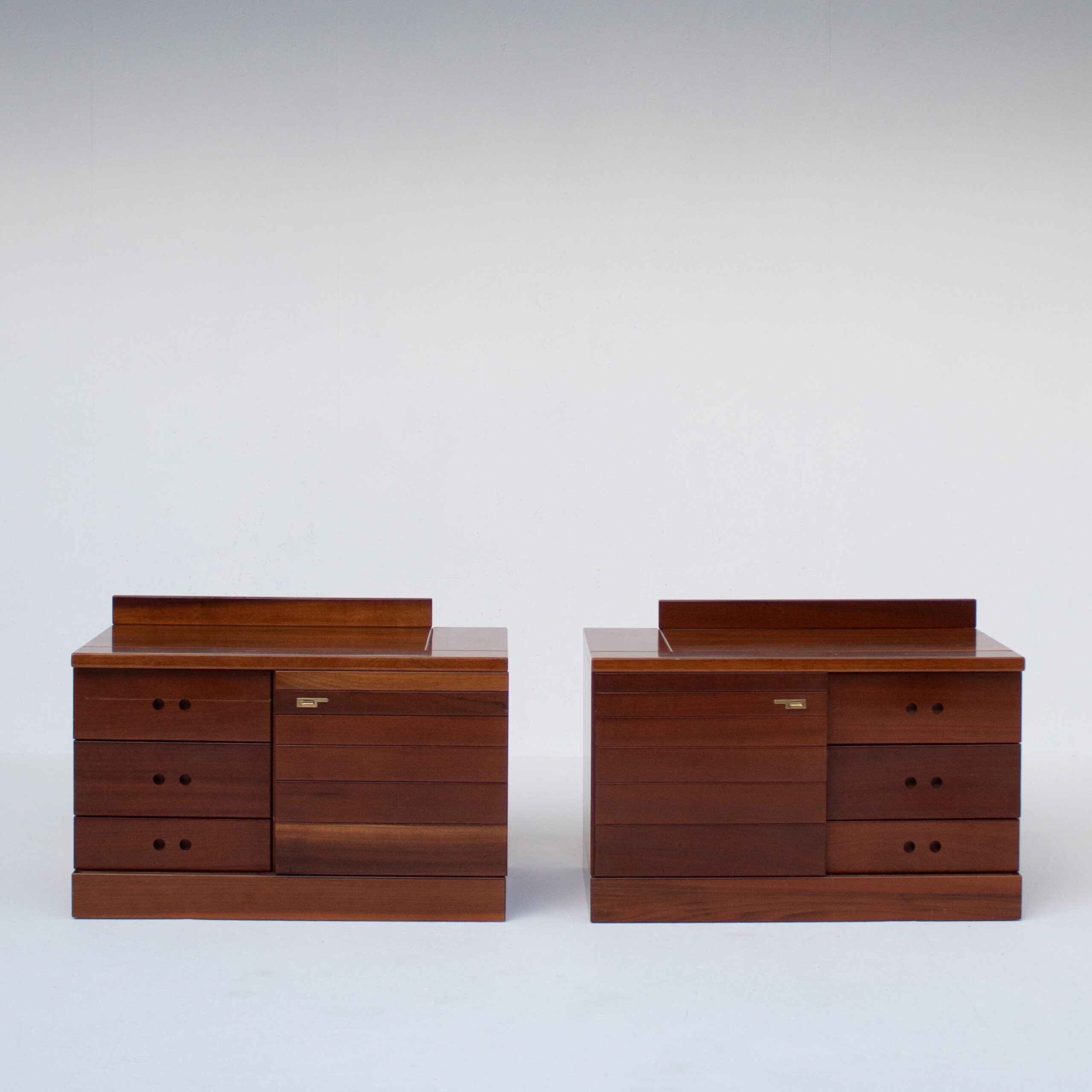 Set of Nightstands in Wood and Brass by Malata Antwerp | The Oblist — modern wood design
