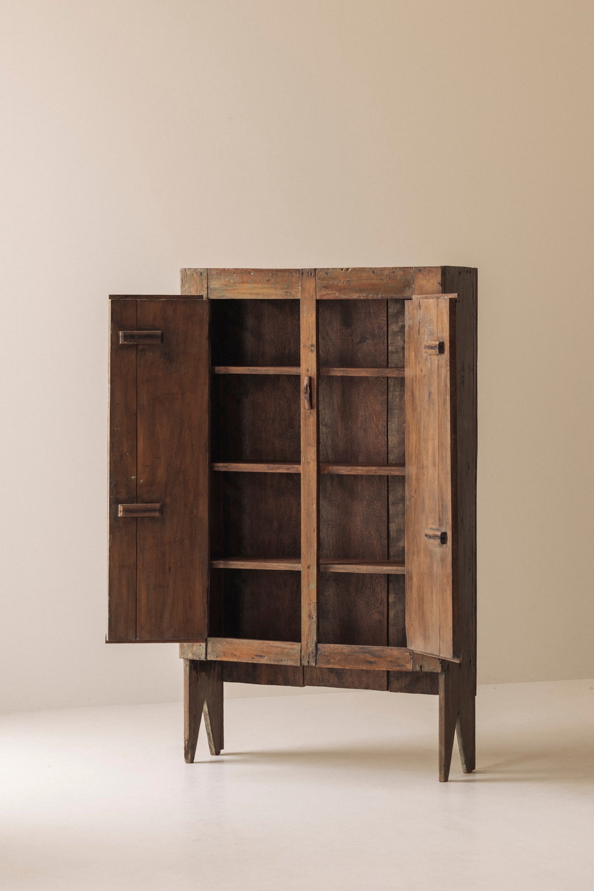 Spanish Primitive Highboard with Exceptional Patina, Late 19th Century — side angle