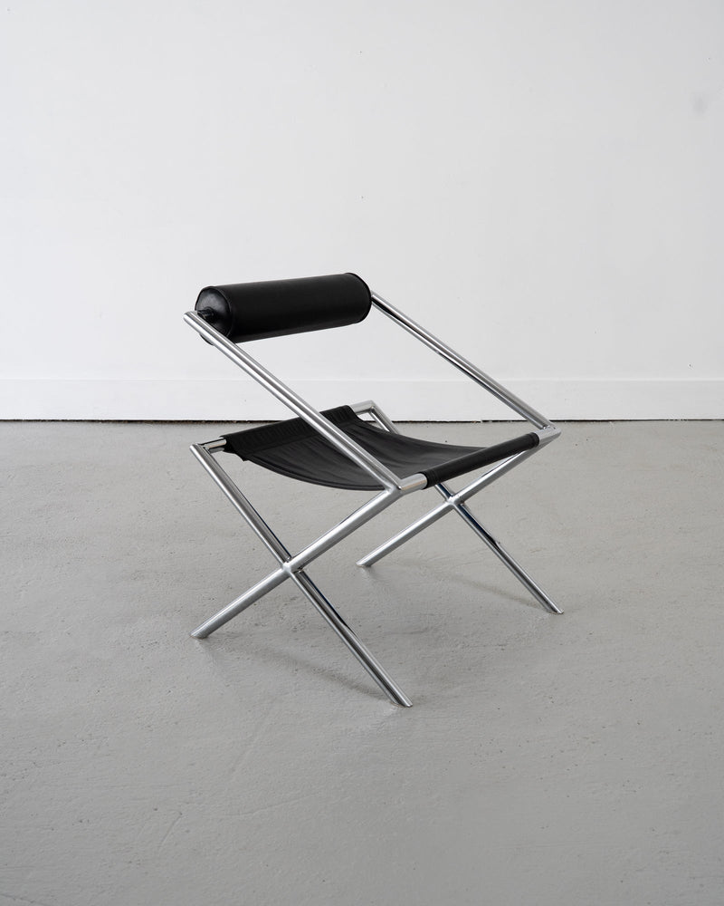 Postmodern Tubular Leather Sling Chair by Tom Bogle | The Oblist