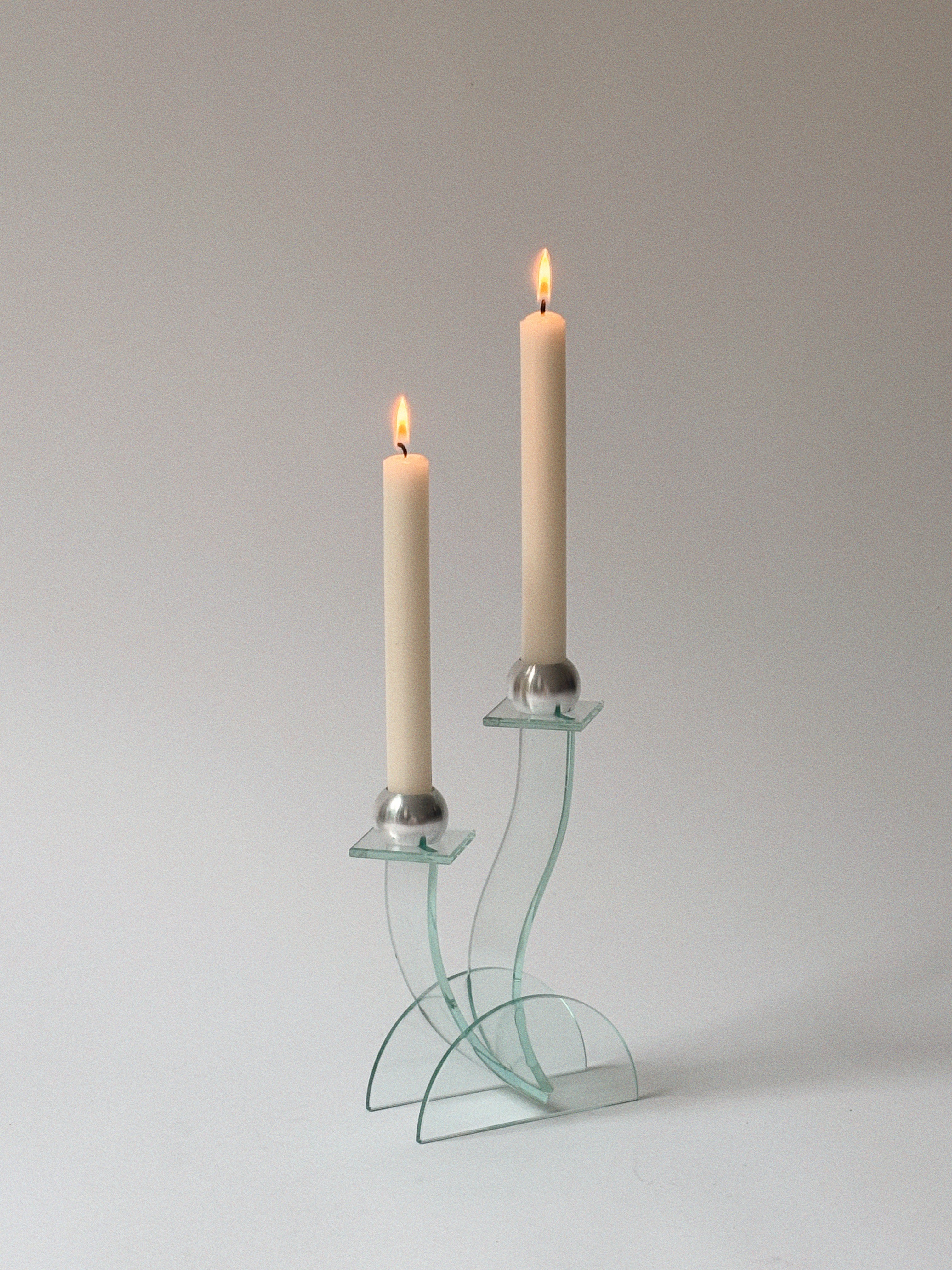 Postmodern Glass Candlestick, Germany — detail view