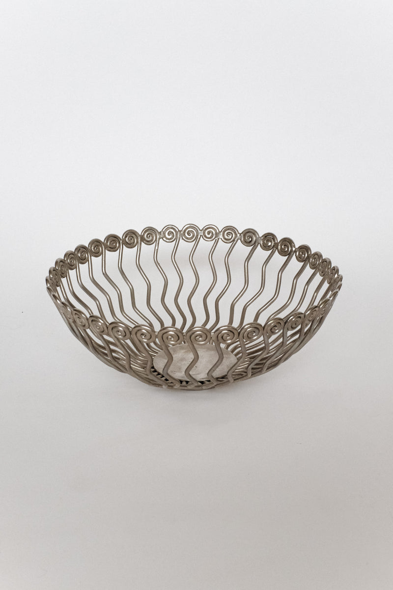 Large Decorative Bowl — close-up of intricate metal wire design