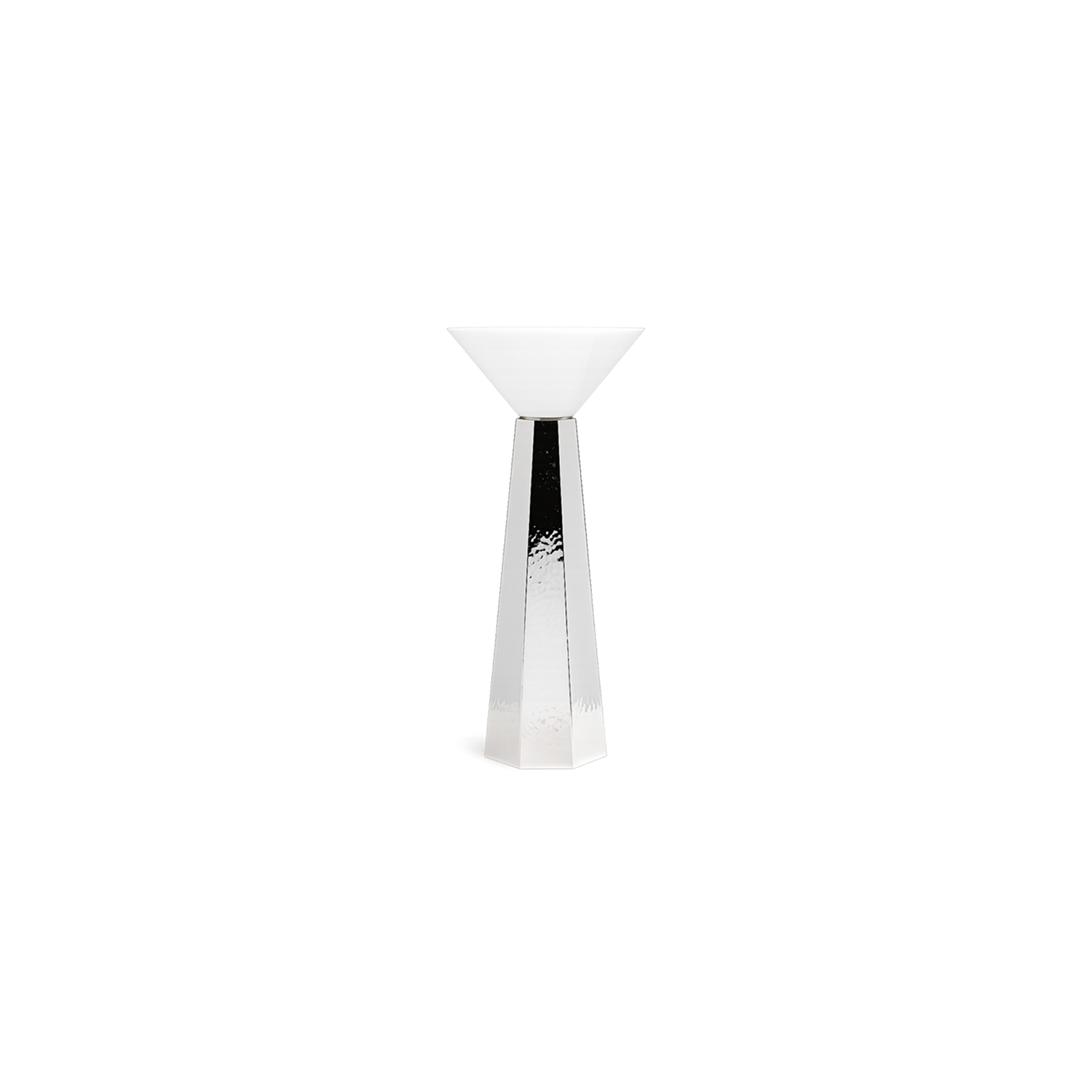 Silver Plated Goblet — side angle showing polished surface and geometric shape