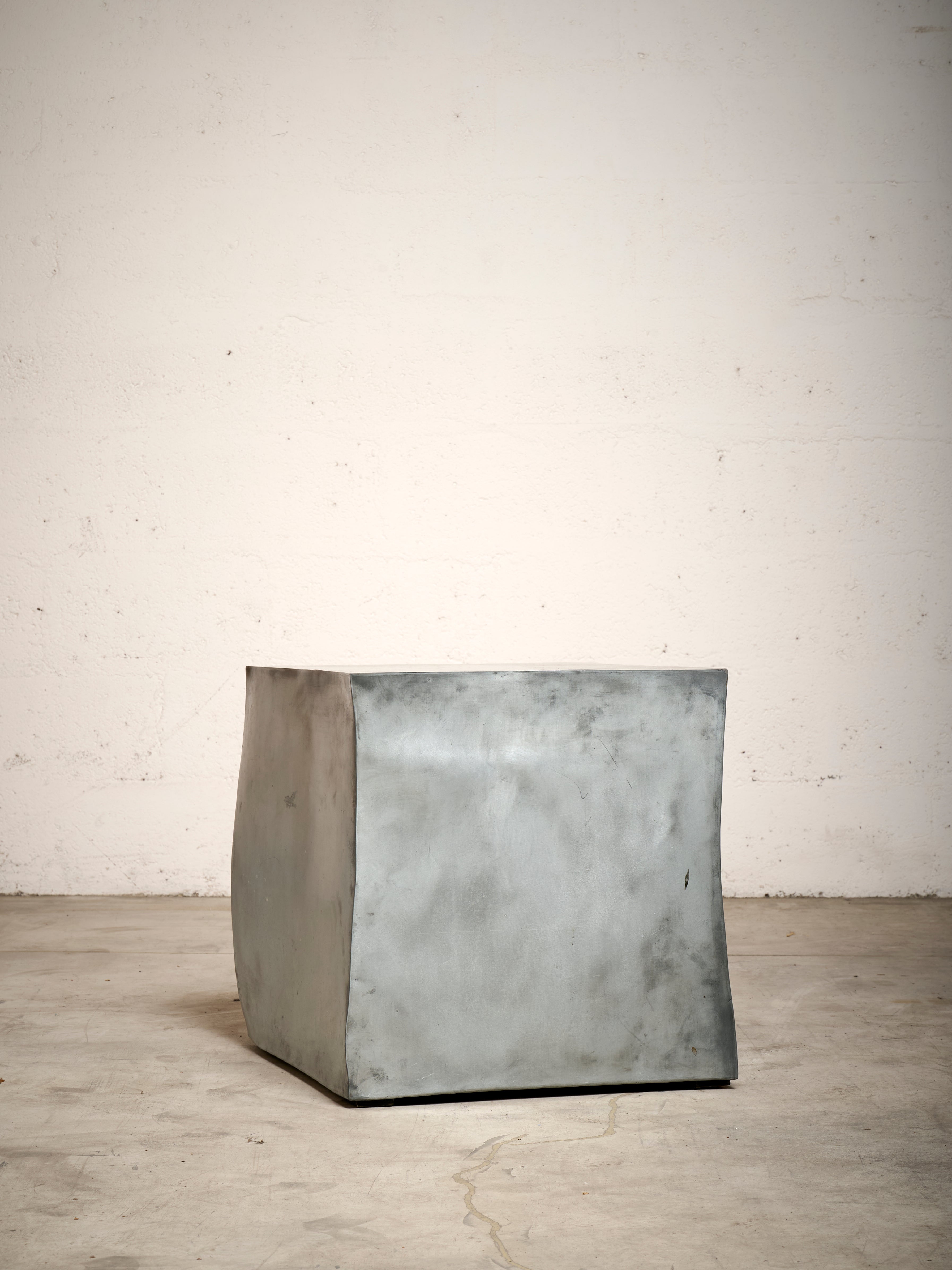 Cube Side Table by Pucci de Rossi, Zinc, France, 2000's