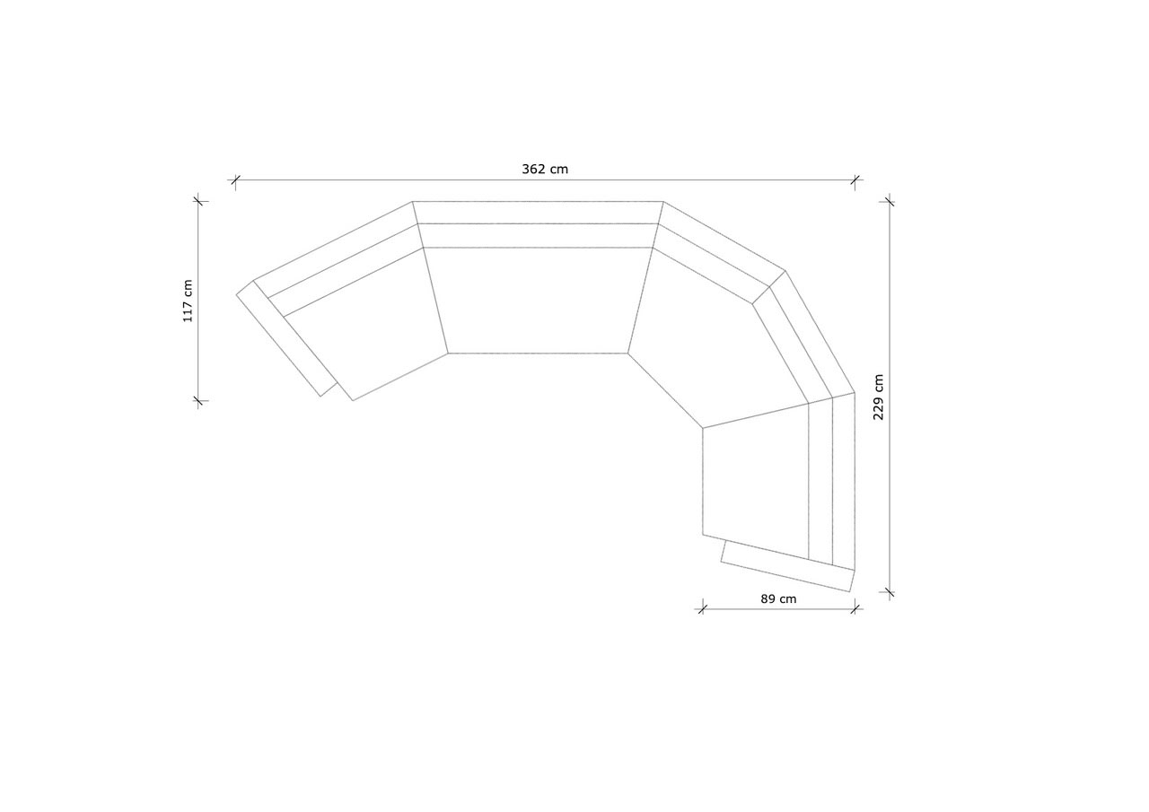 FORSEN SOFA, CORNER FIVE SEATER — detail view
