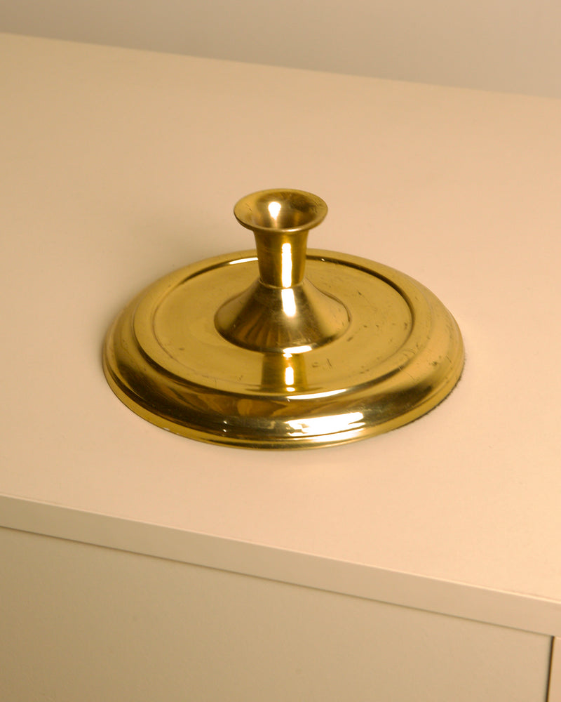 Circular Candleholder in Gold Metal 60's by Treaptyque | The Oblist — gold metal, vintage design