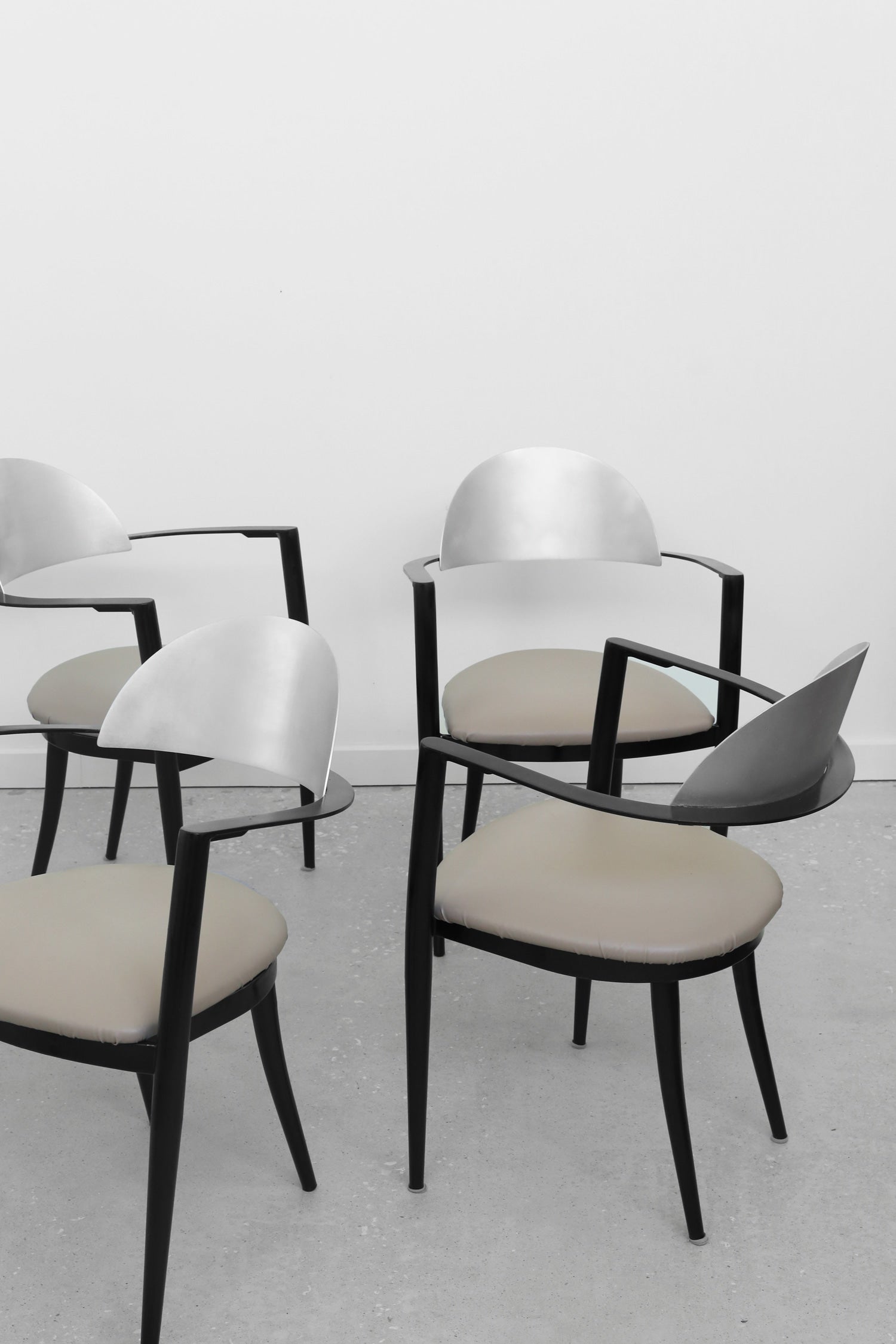 Set of 4, Modernist Dining Chairs — close-up