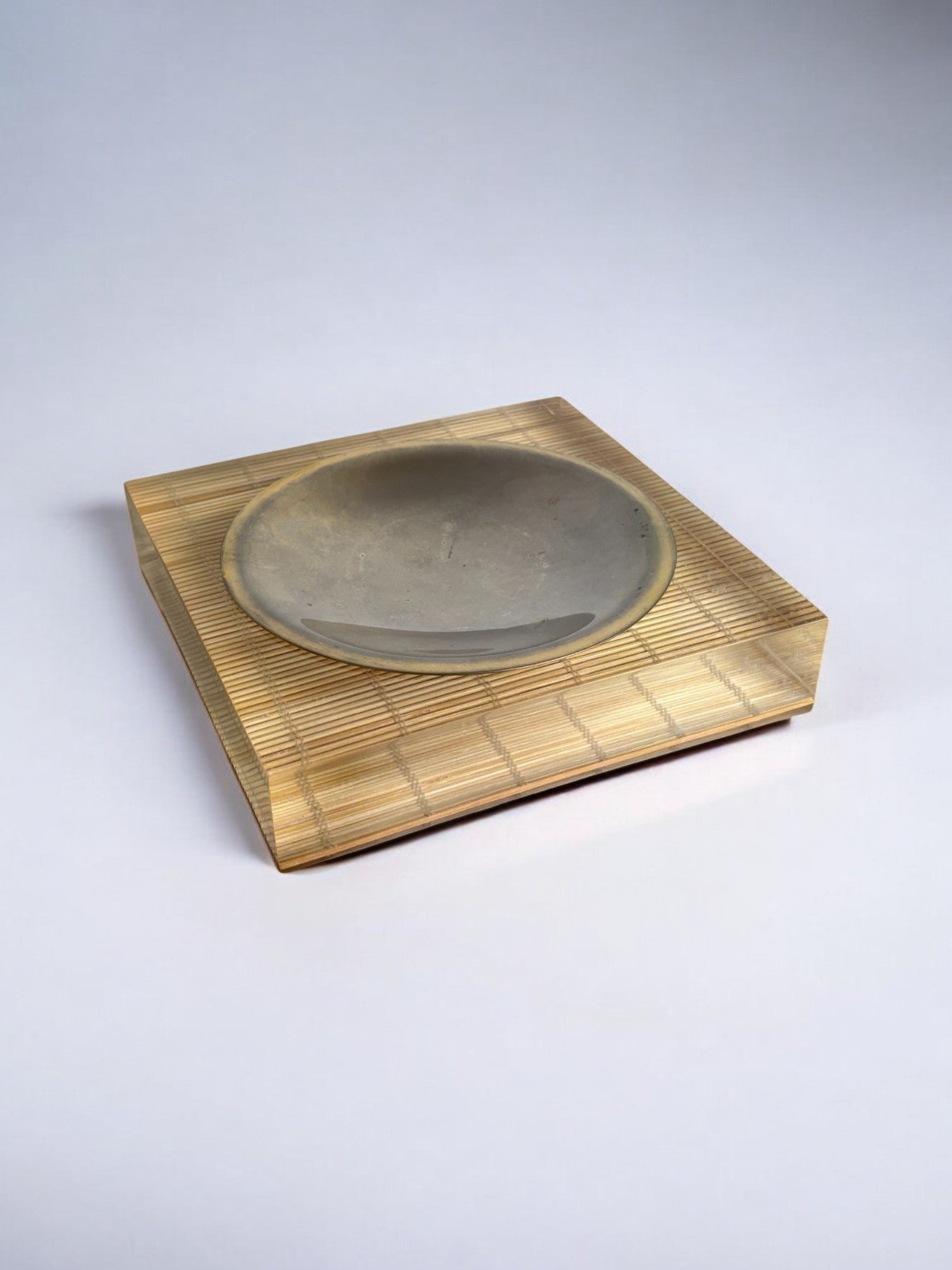 Lucite & Rattan Astray, Christian Dior Style, circa 1970 — lifestyle setting