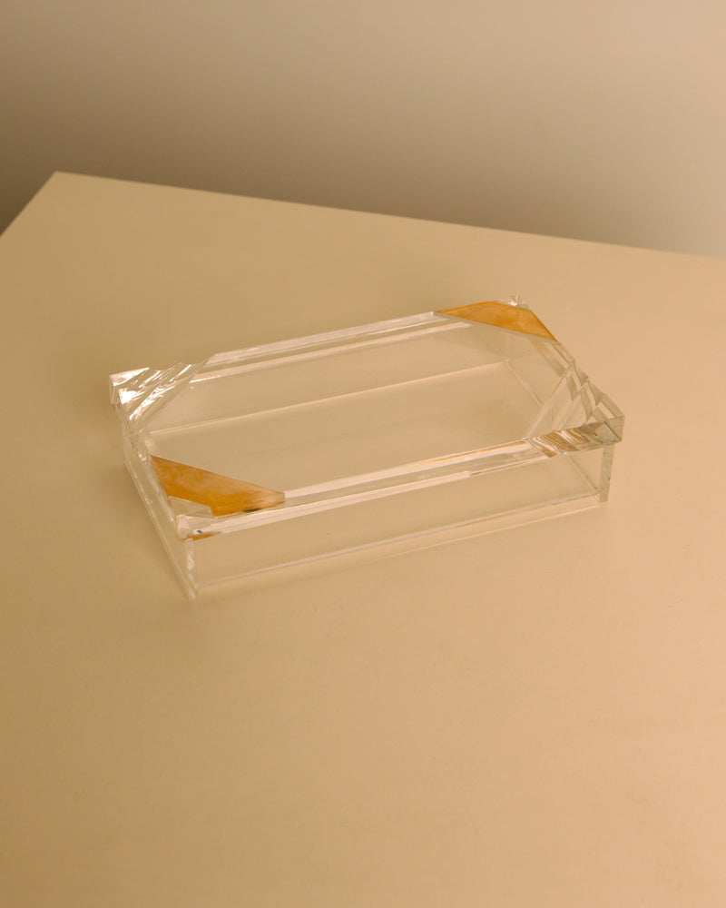 talian Rectangular Lucite & Wood Box, 1970s by Treaptyque | The Oblist