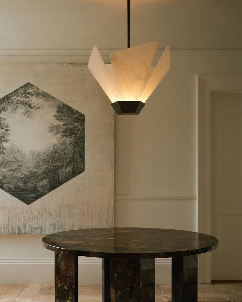 Shard pendant light by CTO Lighting in elegant dining room setting