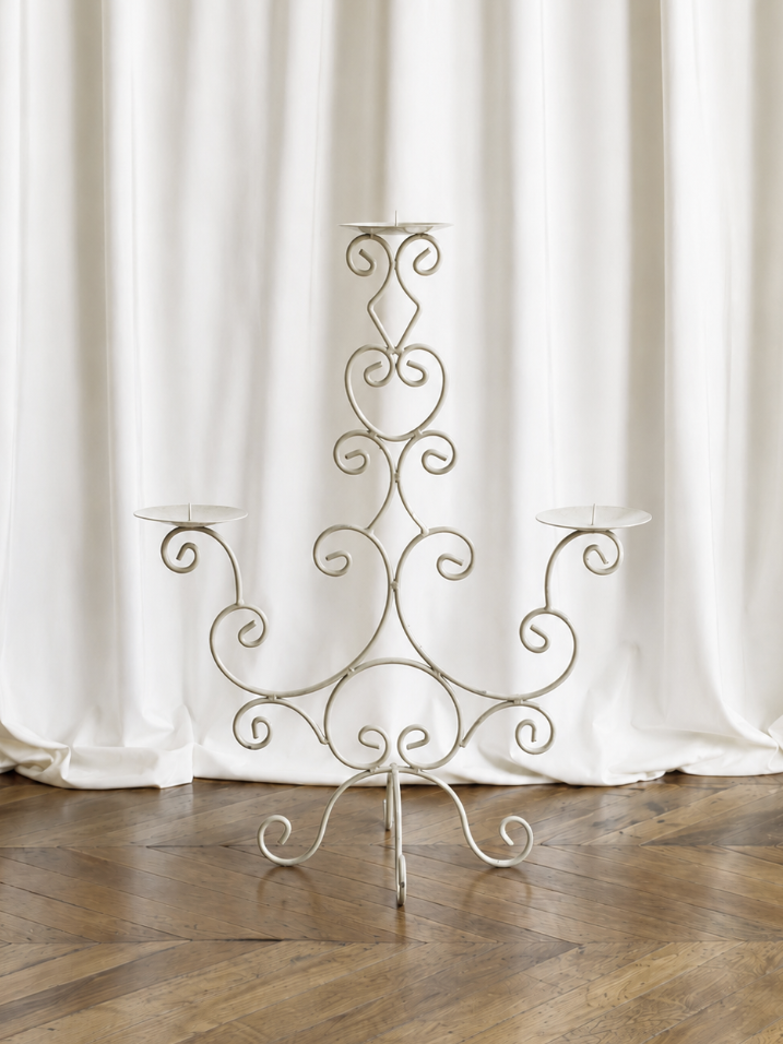 Vintage Candle Holders in Metal - 1980s French Collection — side angle