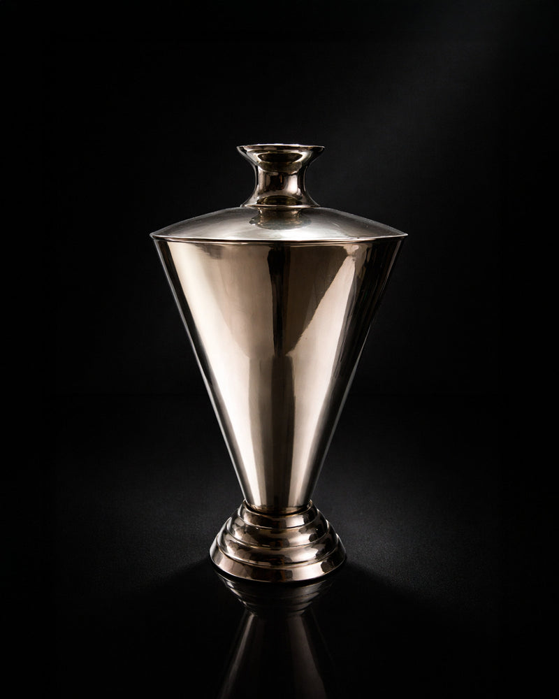 Art Deco Metal Vase - 1930 by Dodo Vintage | The Oblist — polished silver finish