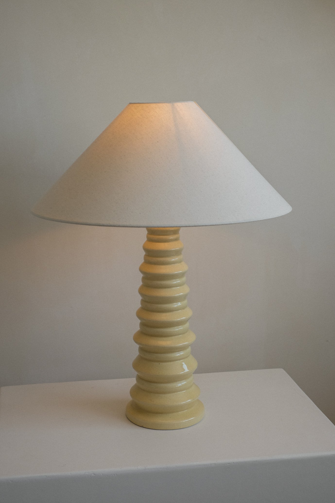 French Ceramic Table Lamp — side angle