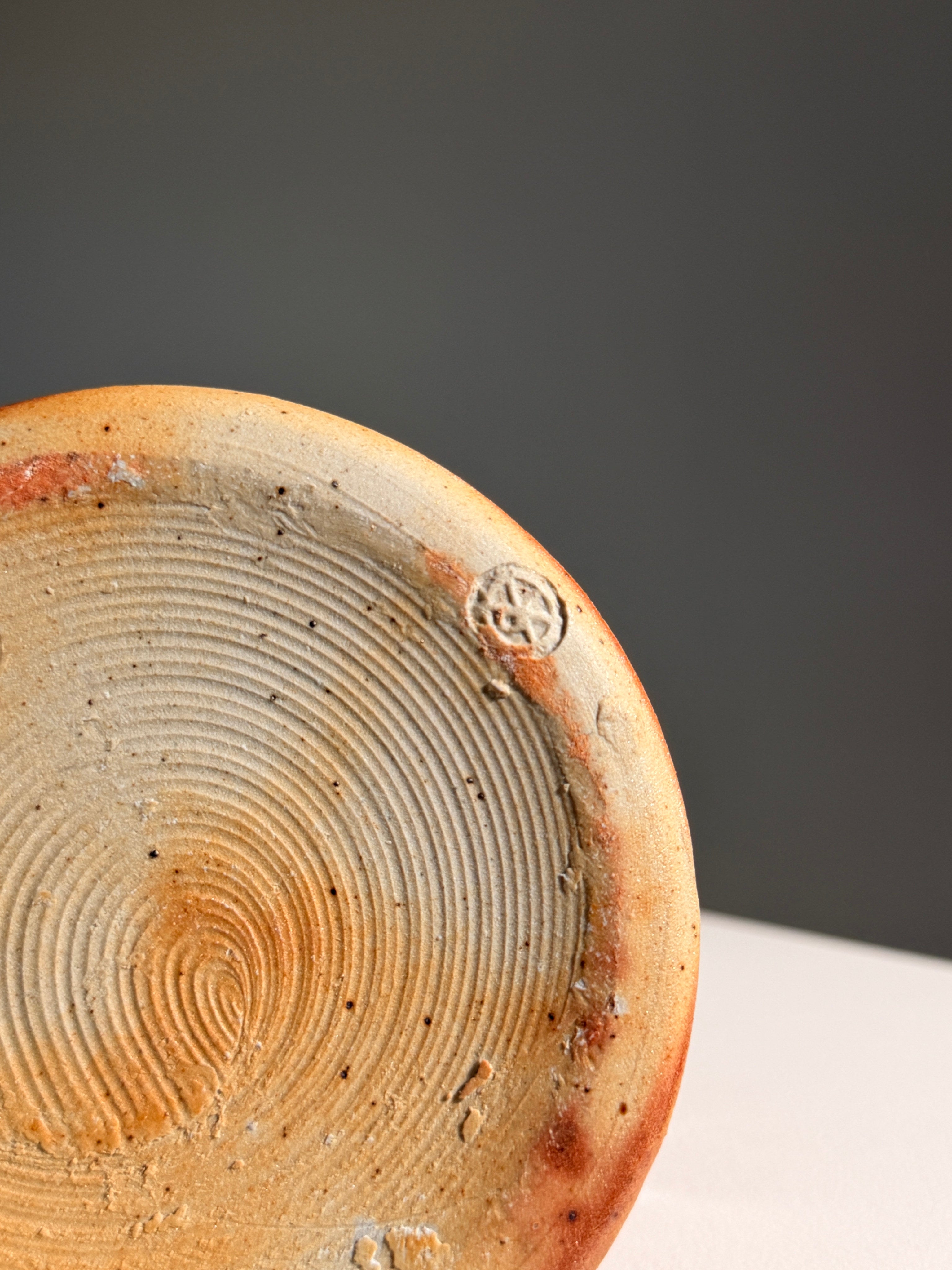 Stoneware bottle by Roland Bottani and Katrin Dechaud, La Borne, circa 1970 — detail view