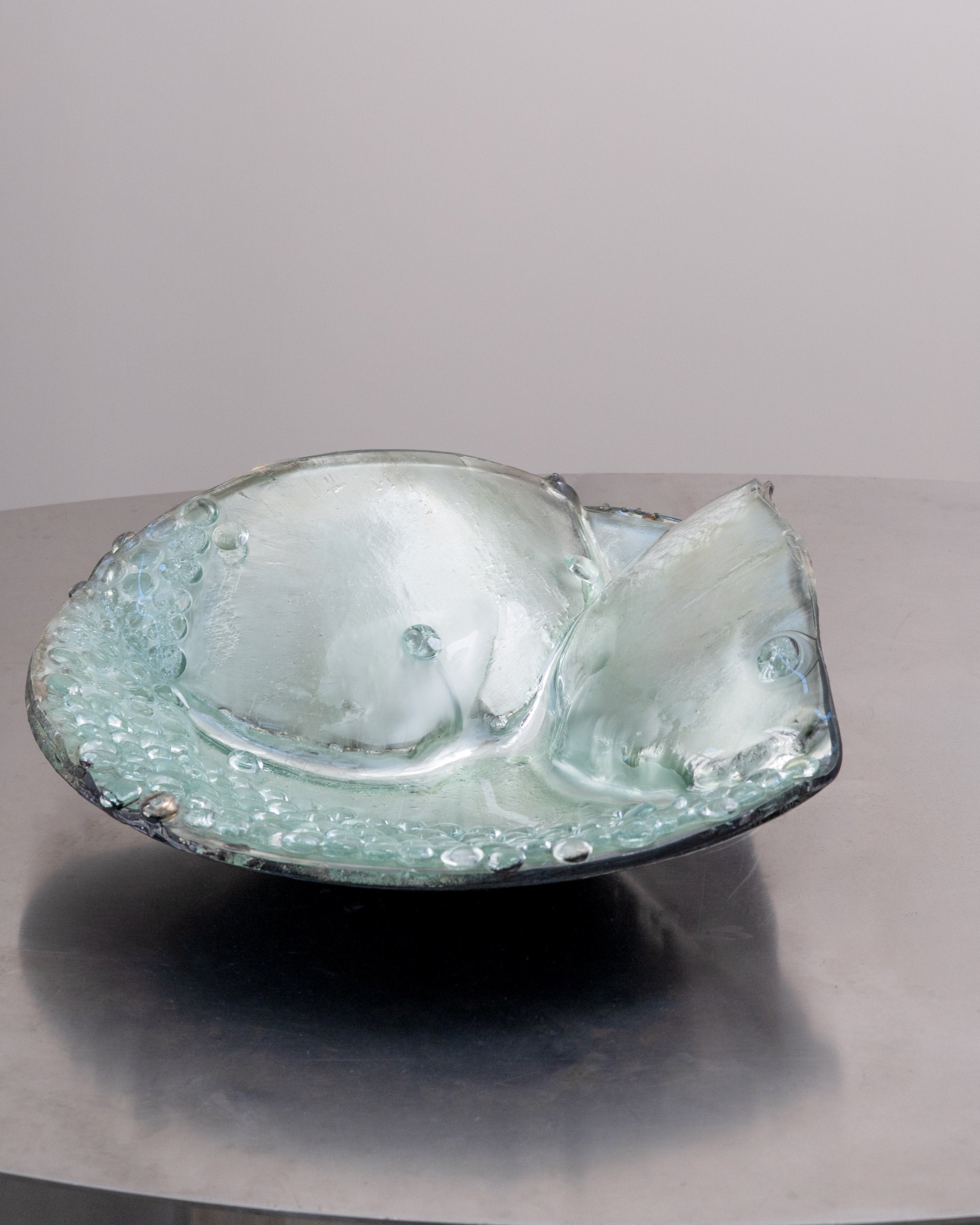'Lunar Highlands', Sculptural Glass Centrepiece Bowl by Christopher Matthews, 2025 — detail view