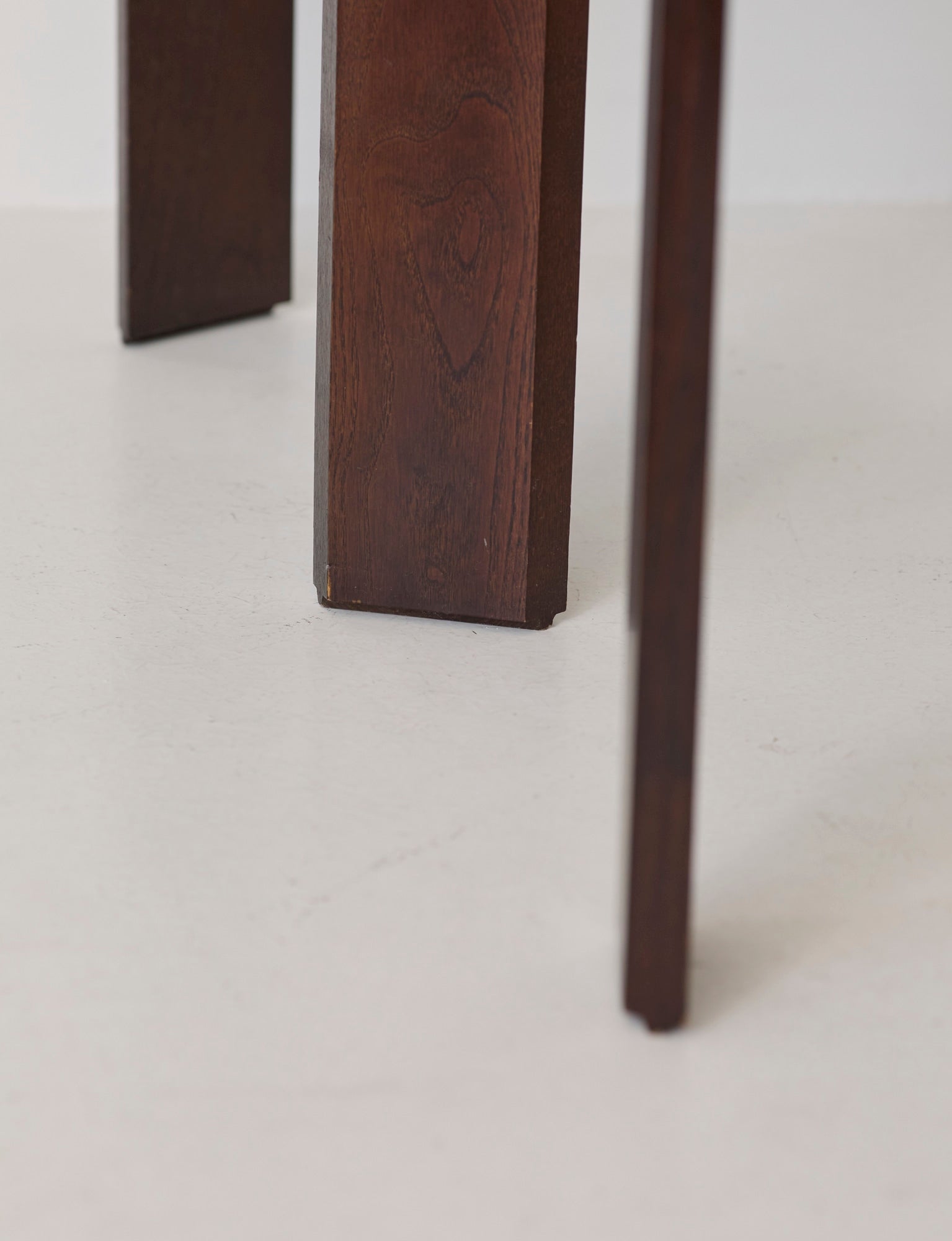Stackable Triangular Wood and Glass Side Tables by Porada Arredi, c. 1970 — alternate view