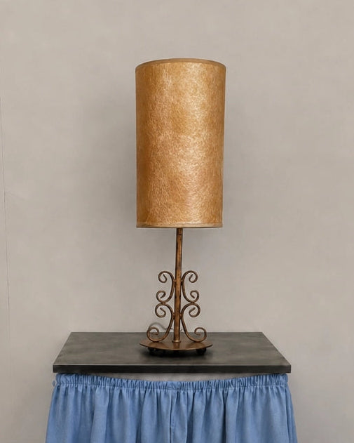 1960s French Vintage Brass & Fiberglass Table Lamp by Blisse | The Oblist