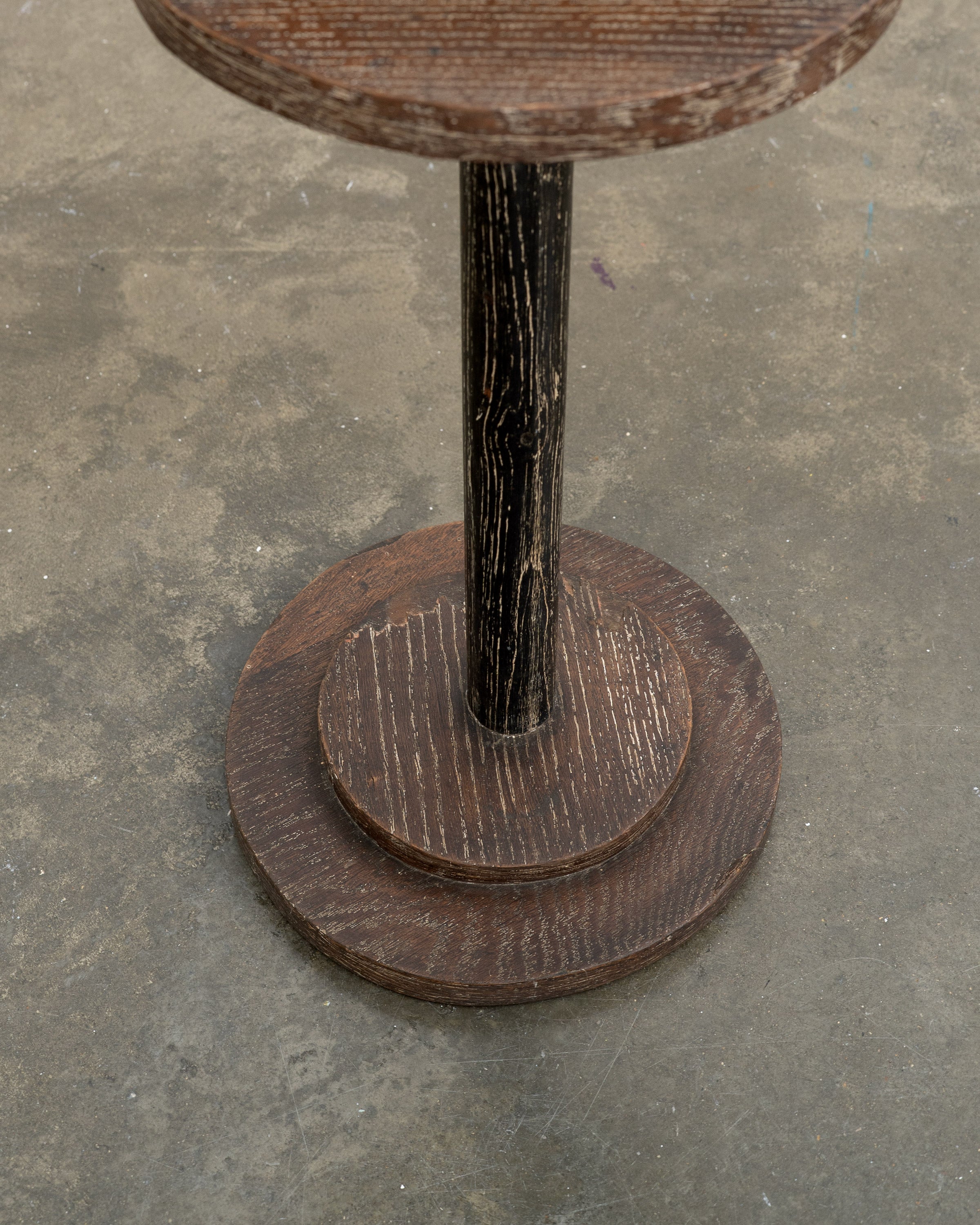 Modernist Cerused Oak Side Table — close-up