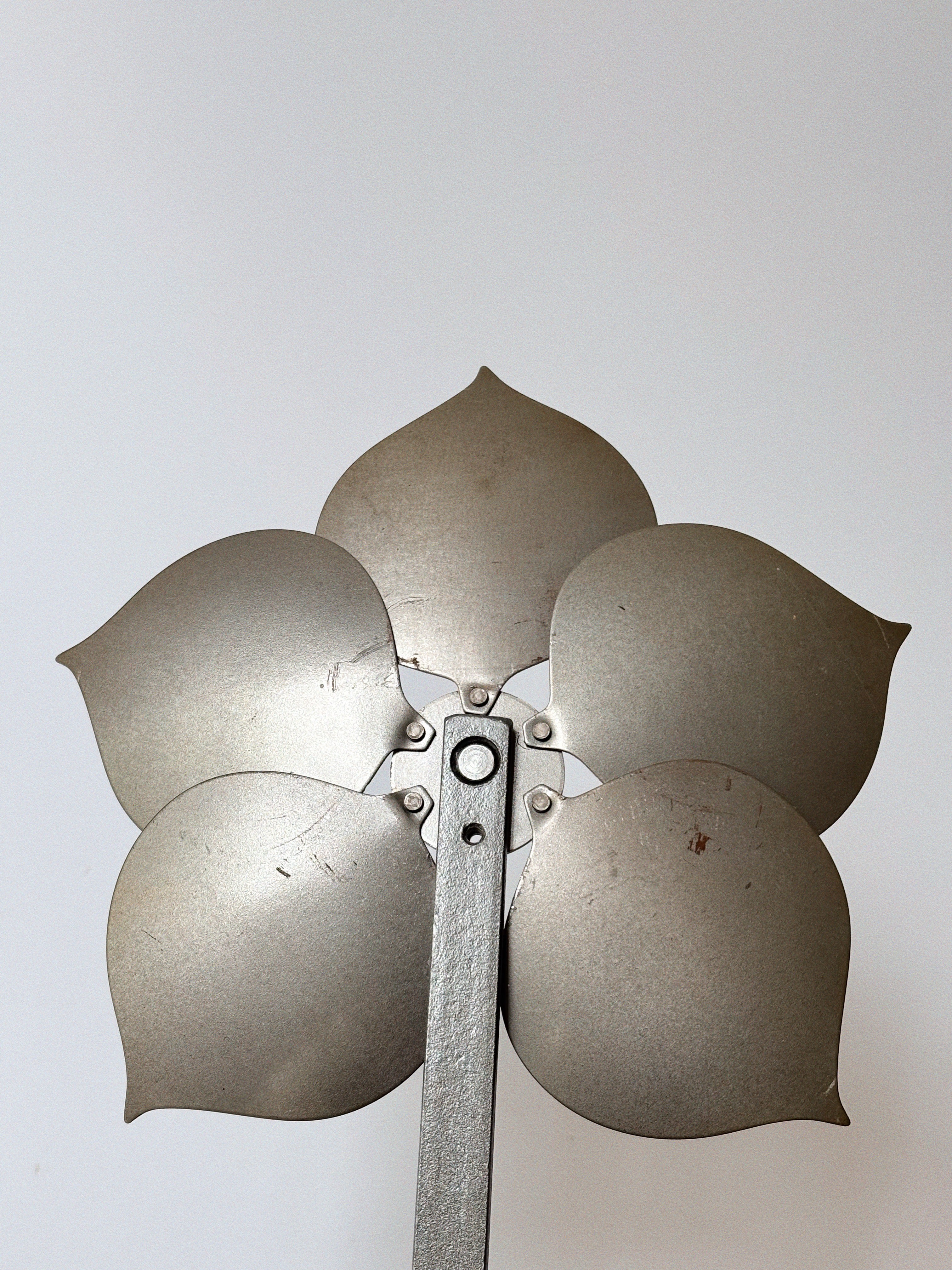 Metal Flower Wall Candleholder — side angle