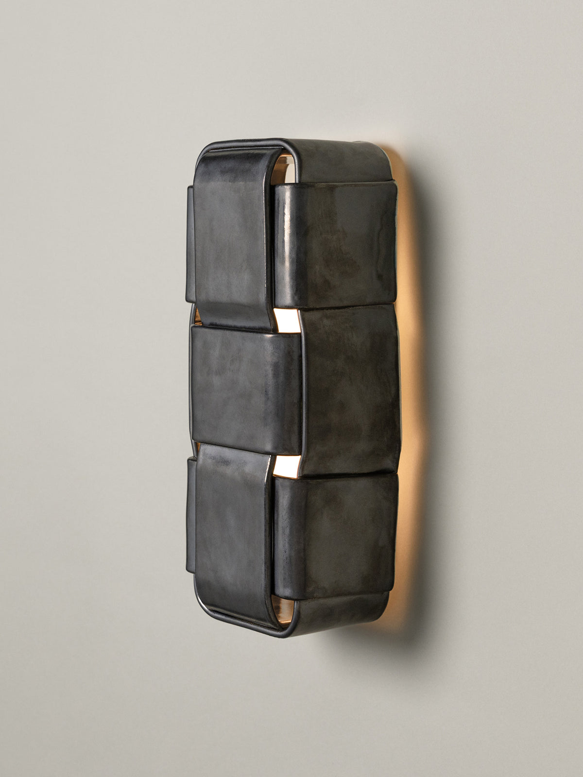 Stria 3 Sconce, Graphite — close-up