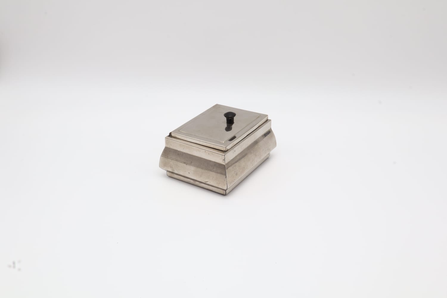 Art Deco Chrome-Plated Box with Bakelite Knob – Netherlands, c. 1930 by Forma Finds | The Oblist