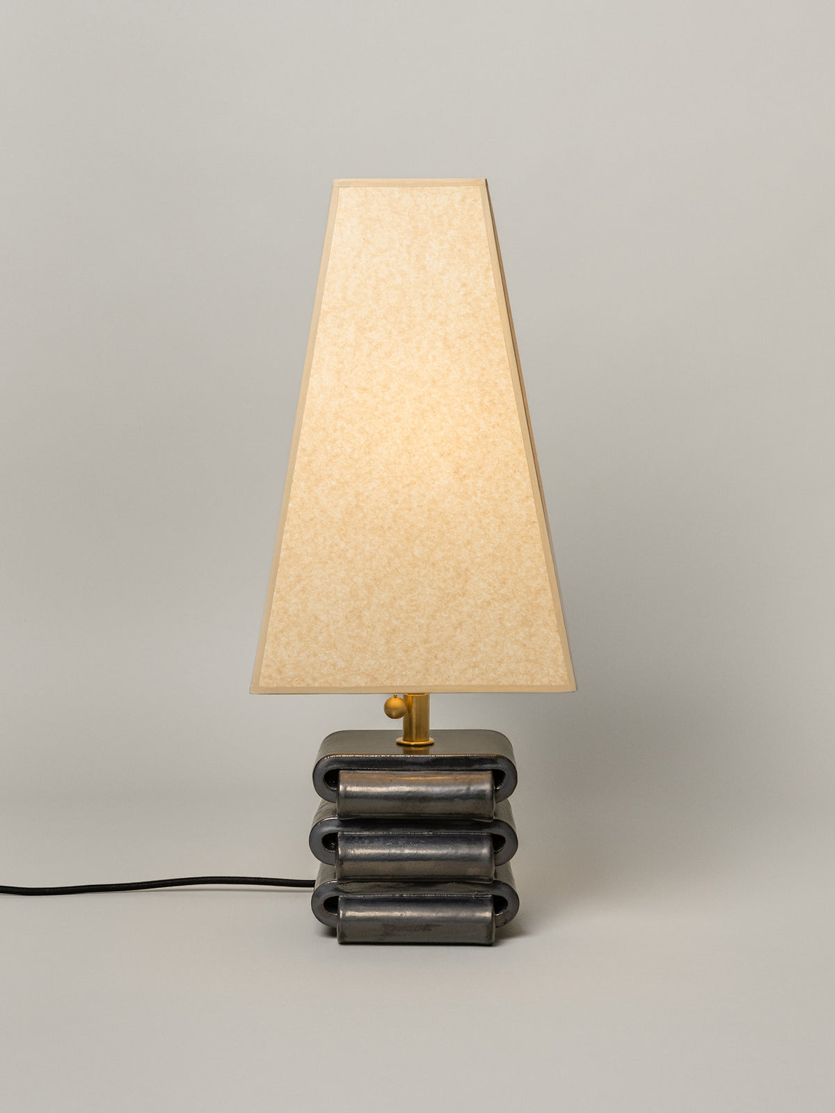 Gio Table Lamp, Graphite / Kraft Shade — detail view