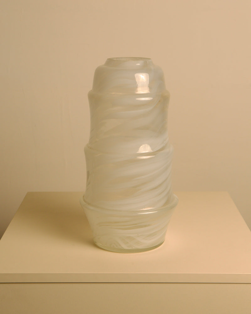 Large "Ghost" vase in Murano glass, 1980s by Treaptyque | The Oblist — handcrafted frosted glass design