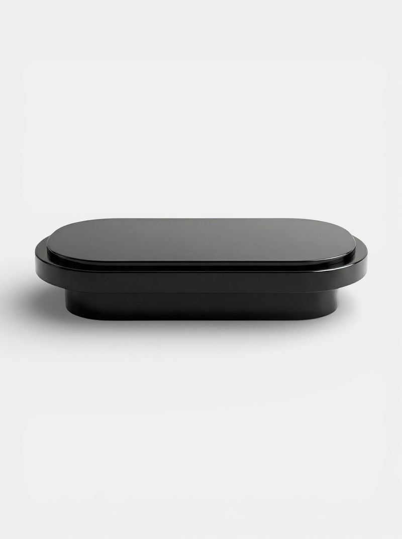 Mirage Black Lacquered Wood Coffee Table by Marbera | The Oblist — modern black finish