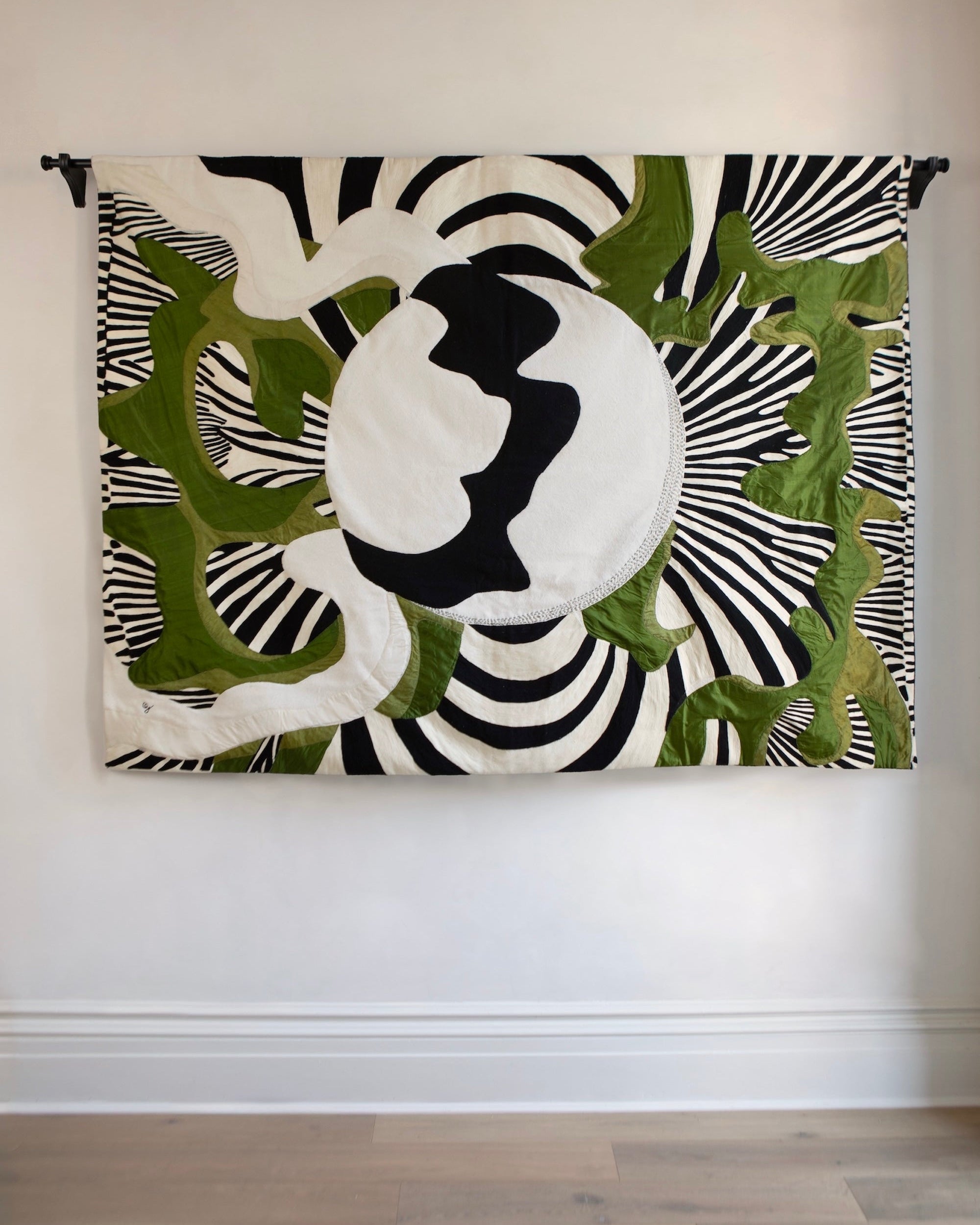 Big Bang Tapestry by House of Quentin Jones | The Oblist — cotton fabric, green and black design
