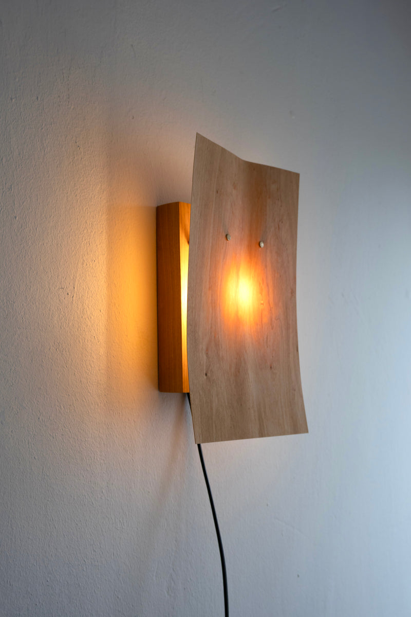 Sconce/Table Lamp Soft Ply (Wood Veneer and Brass) by Sheyang Li | The Oblist
