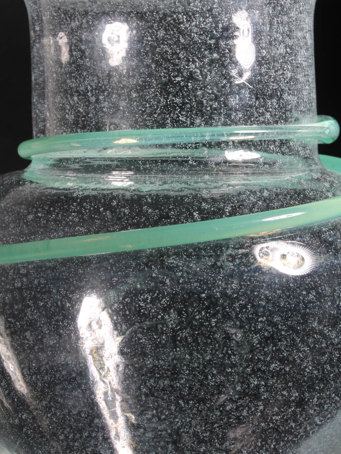 Monica Backström "Athena" Mint-Green Bubbles Art Glass Vase, For Kosta Boda — close-up