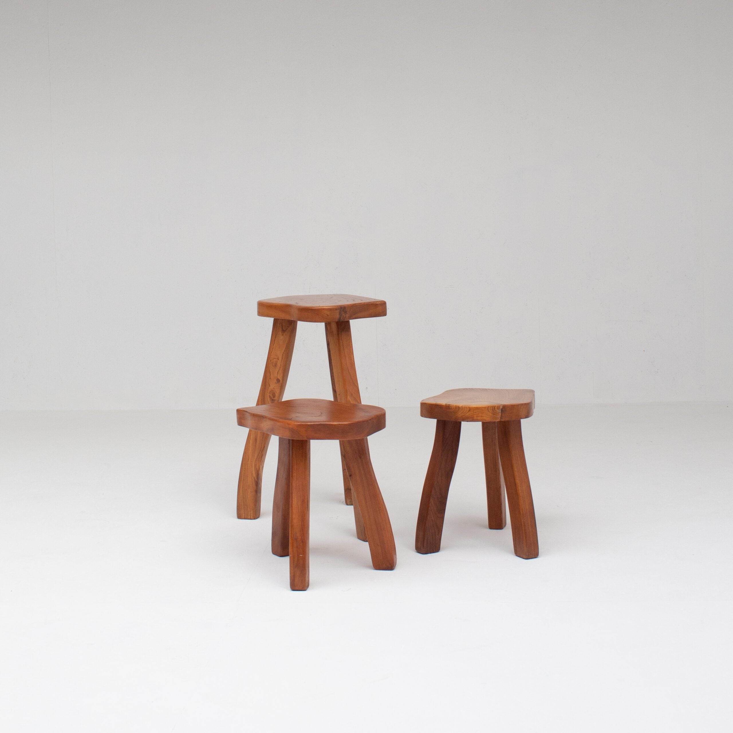 Organic Teak Stool Set — close-up