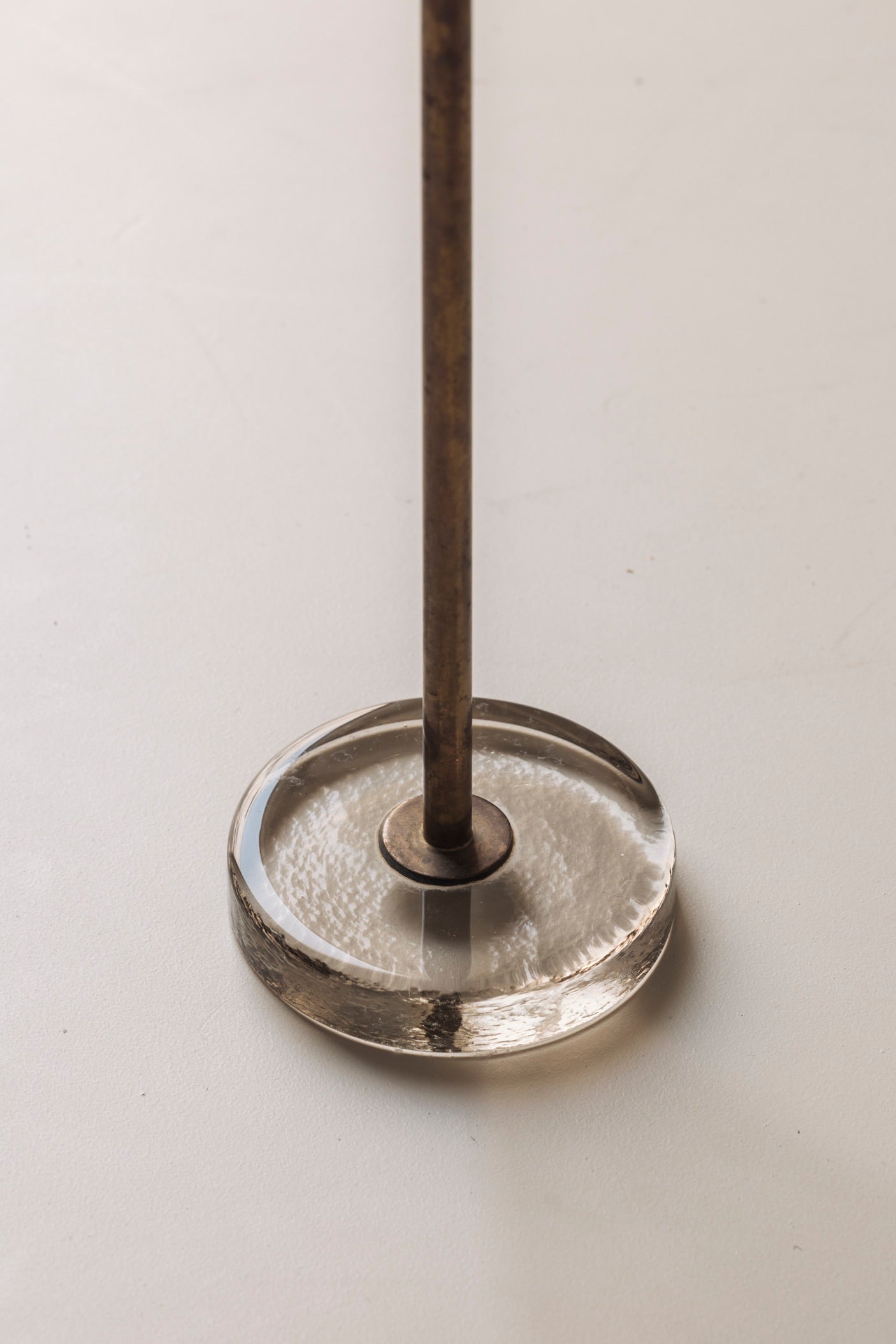 Exceptional Danish Side Table in Oak, Brass and Glass, Denmark 1960s — alternate view