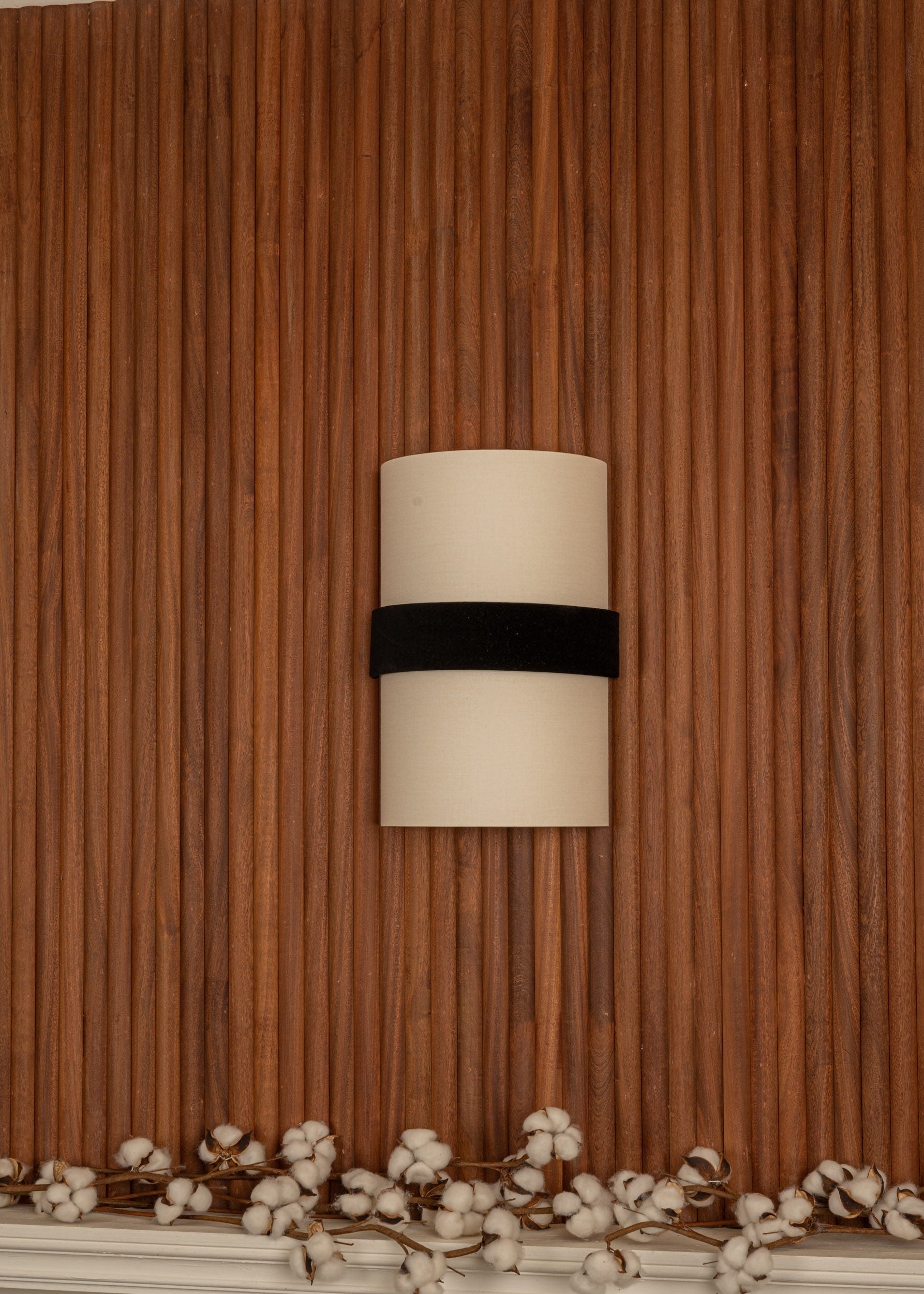 'Duono' Black Velvet Wall Light — lifestyle setting
