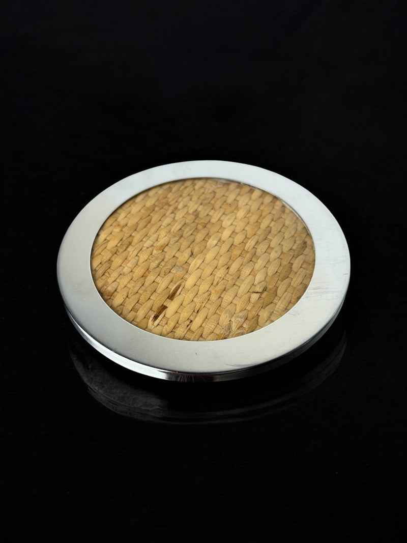 Christian Dior Style Lucite & Rattan Bottle Coaster, Italy, 1970's by Malamar Studio | The Oblist — rattan and lucite materia