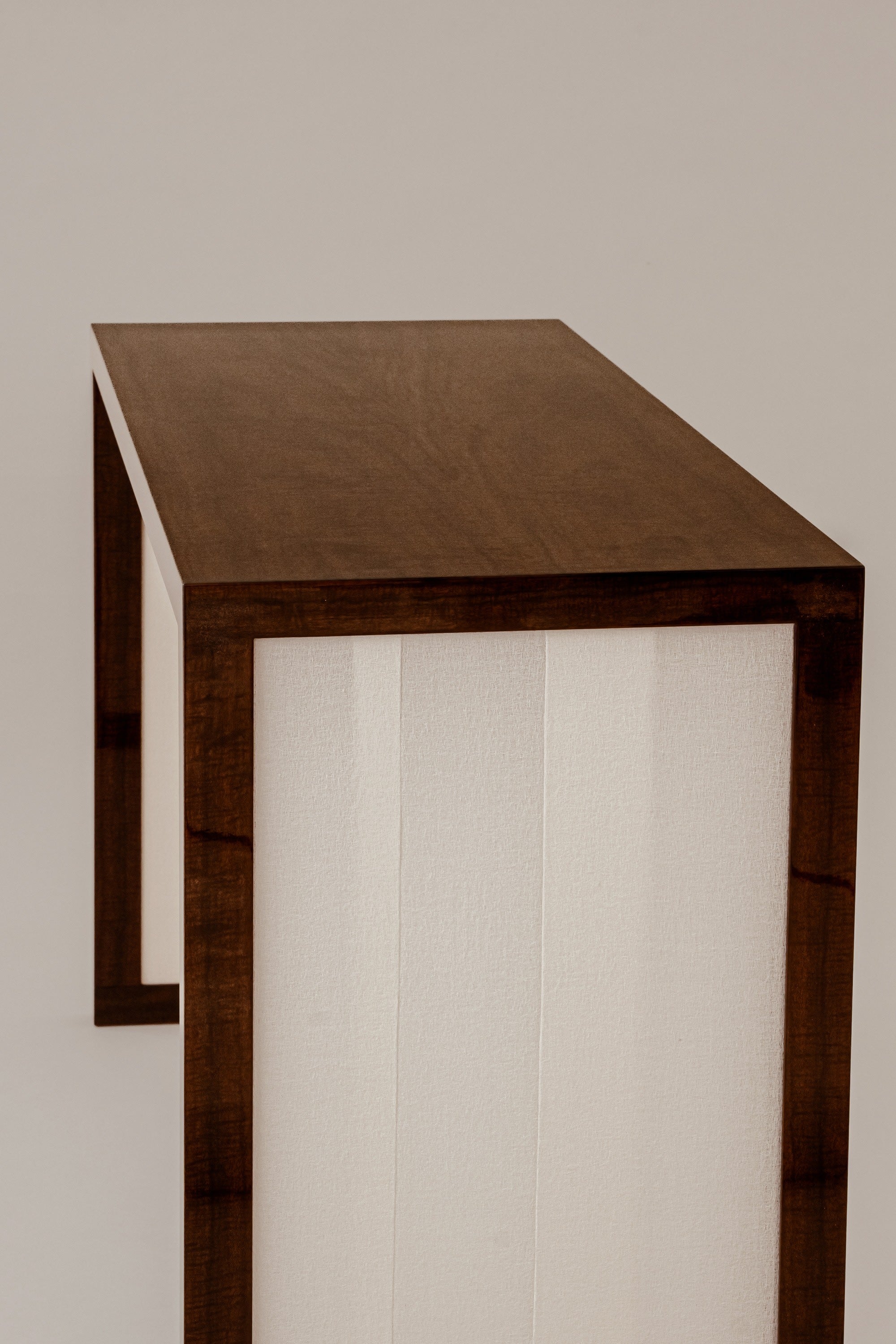 'Additions' Console Table Handcrafted in Wood Veneer & Virgin Wool Fabric Inserts — additional view