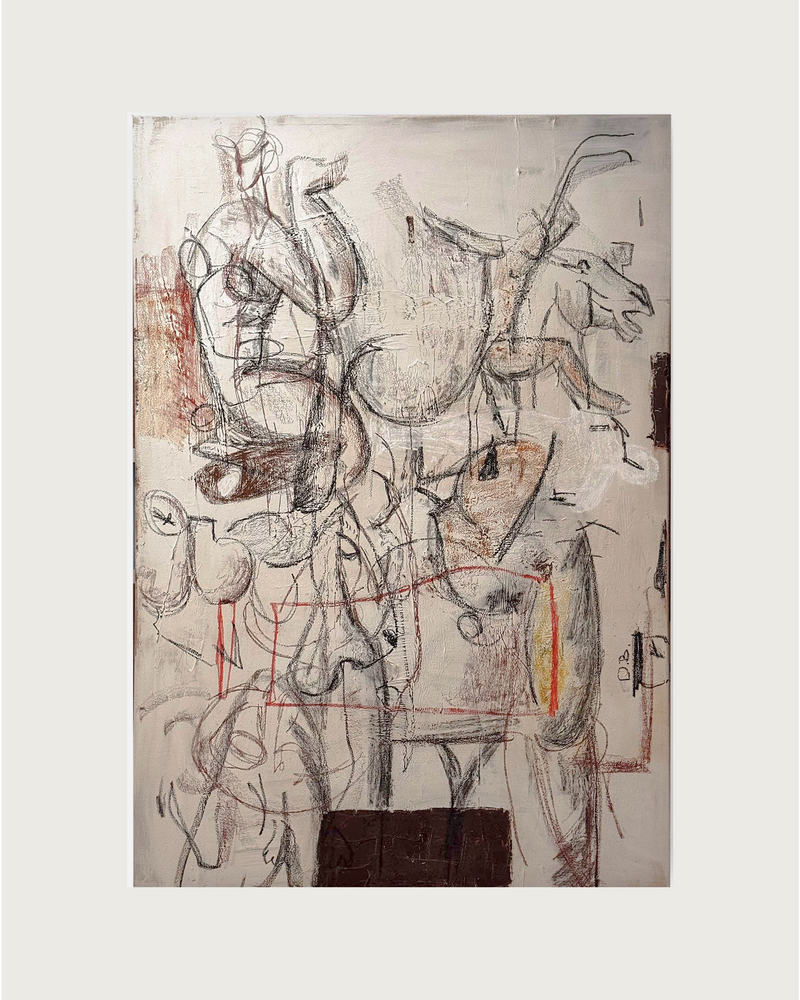 Memory notes Mixed media on canvas by Dovile Bernotaite | The Oblist — neutral tones, contemporary art