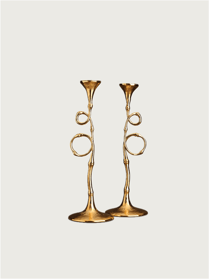Evoca' Candleholders - Set of 2 by Lobjet | The Oblist — handcrafted brass design