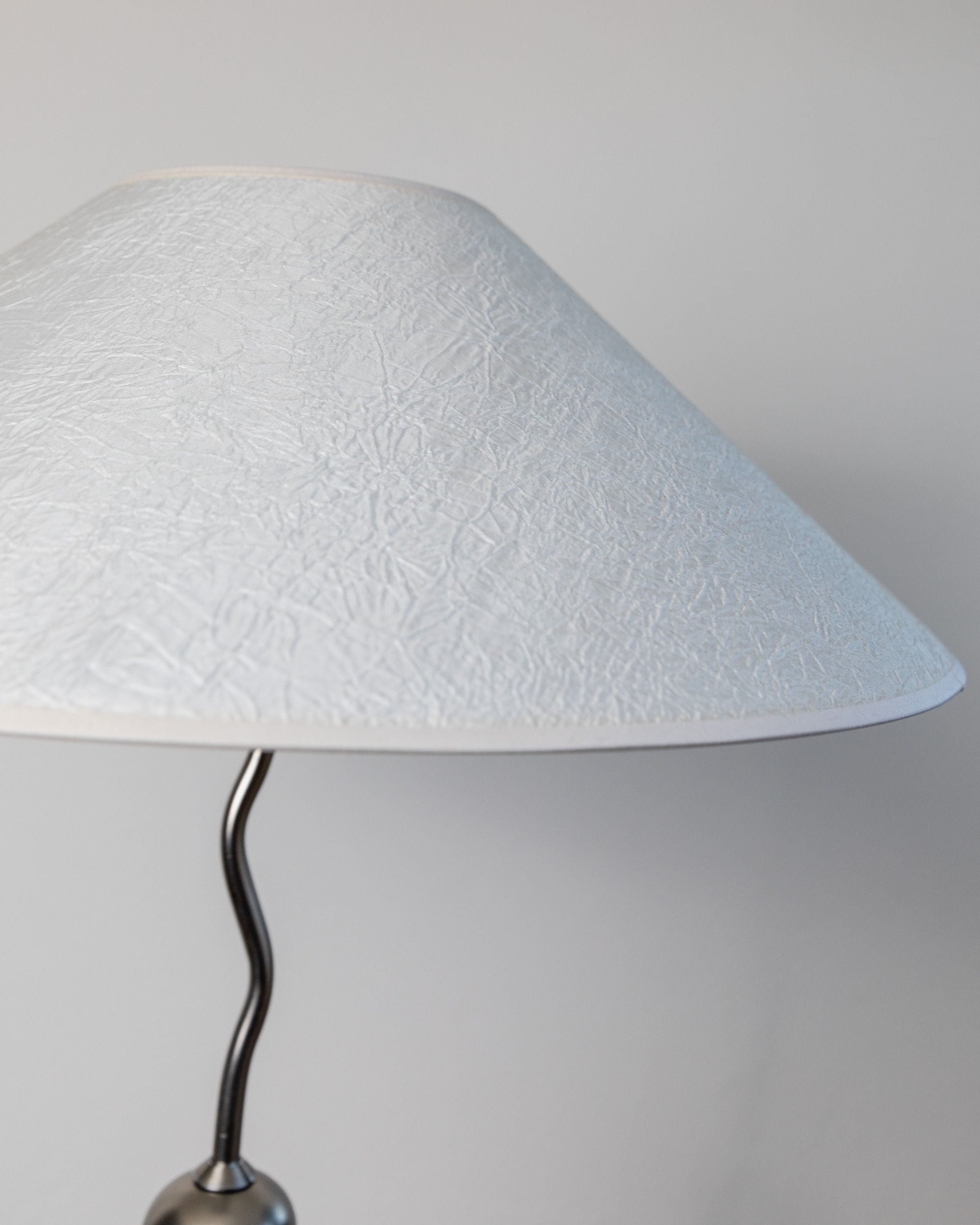 Murano Glass Table Lamp, Italy 1980s — close-up of textured white shade