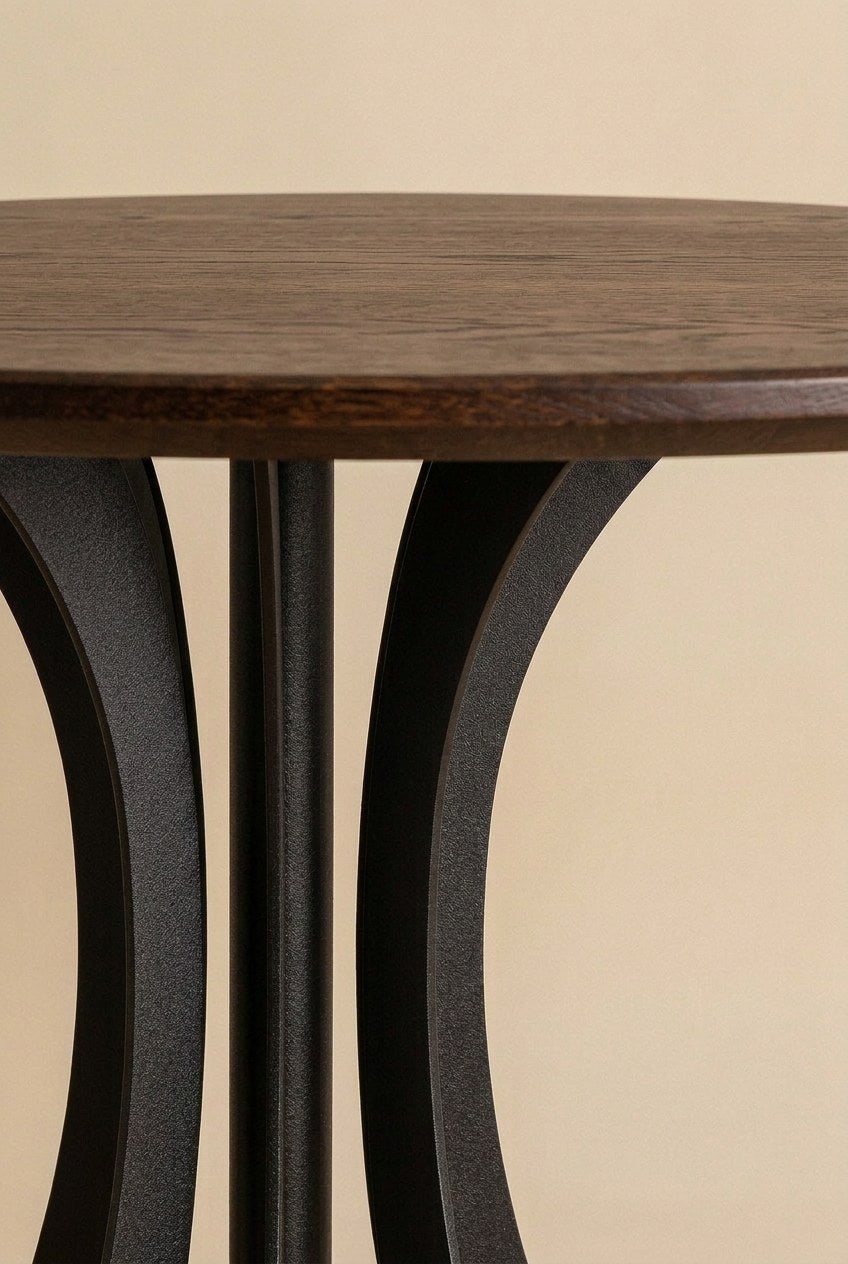 Fibonacci dinning Table - Black and Solid Wood — lifestyle setting