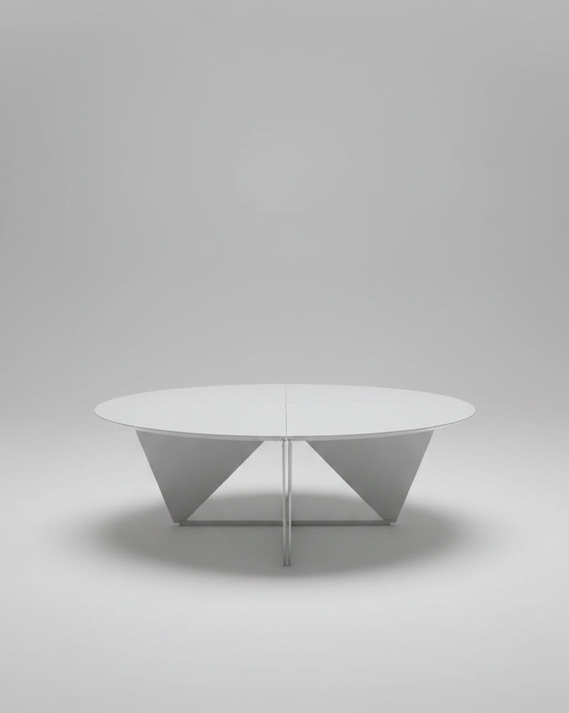 Equis Table in Steel — detail view