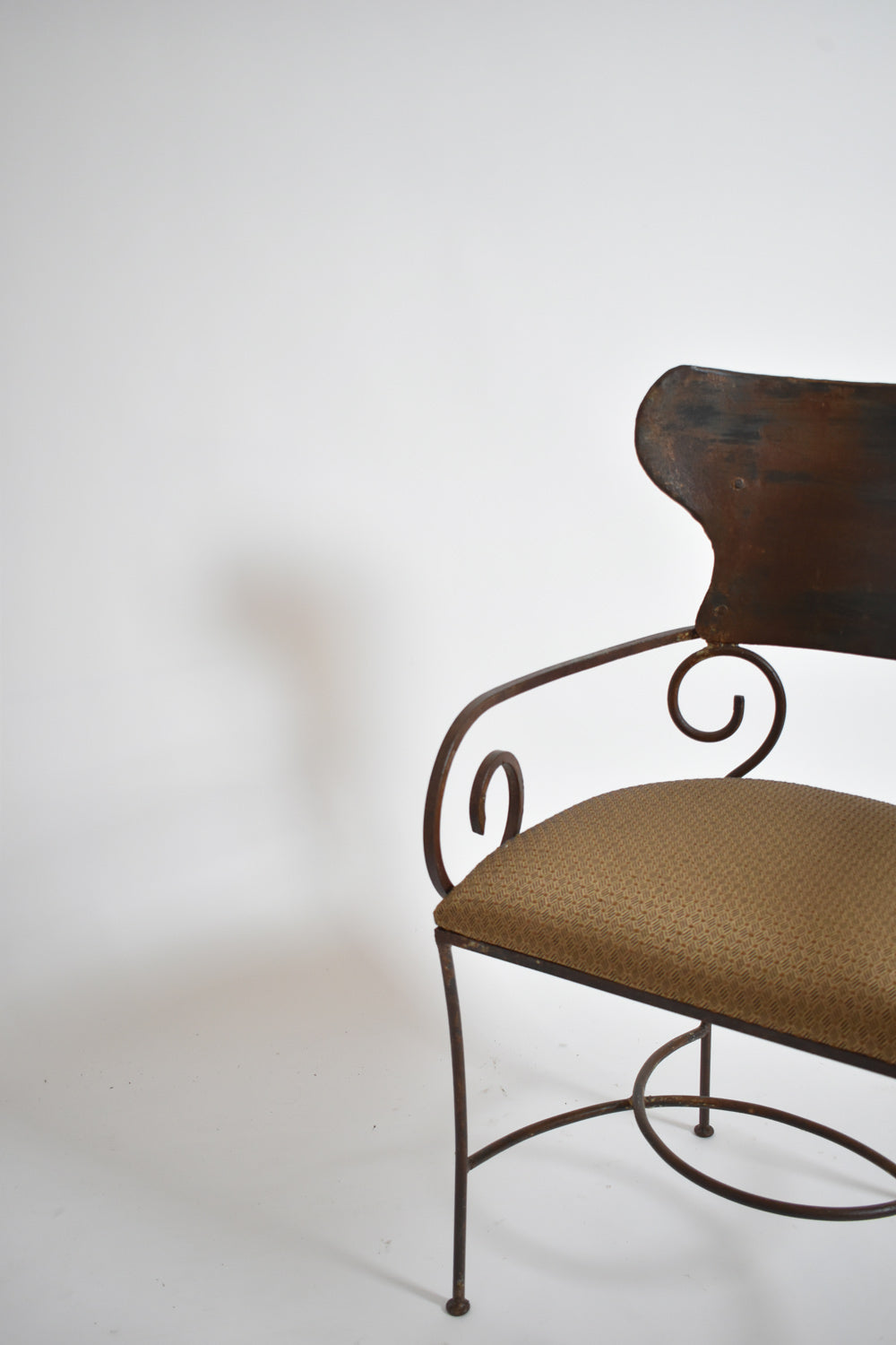 Pair of Antique Style Wrought Iron Armchairs, XIXth c. — lifestyle setting