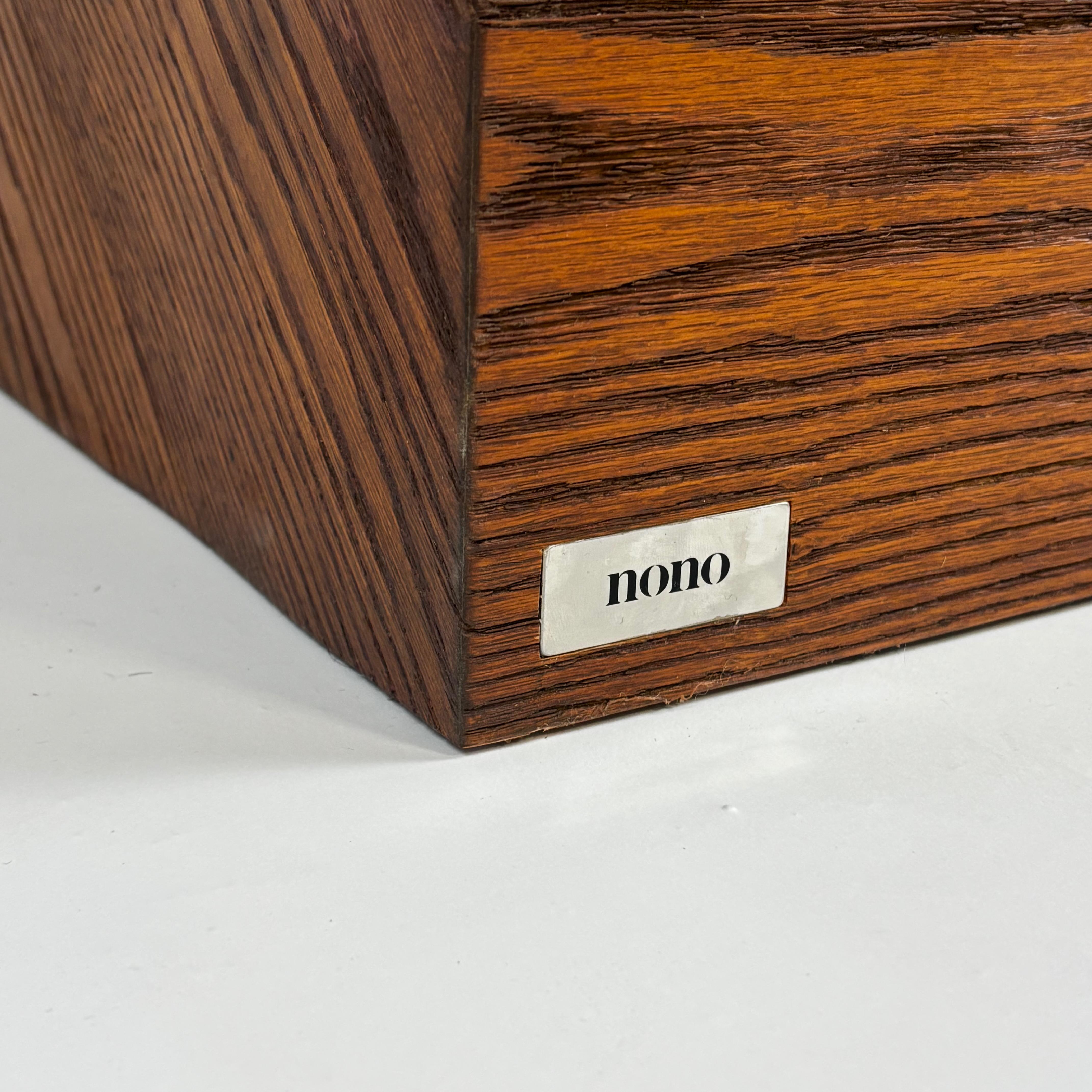 Pair of NONO Lounge Chairs by Joel Escalona — back view of wood grain detail