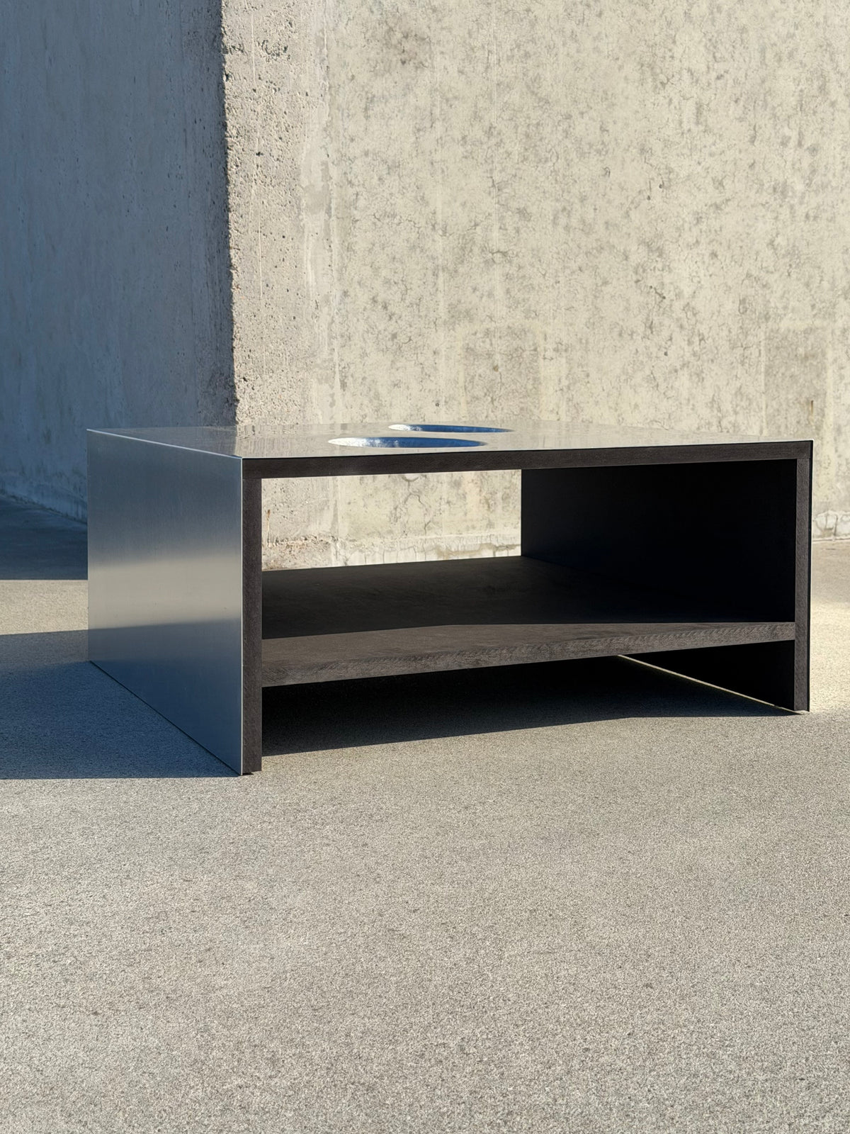 Crater Aluminium Coffee Table — detail view