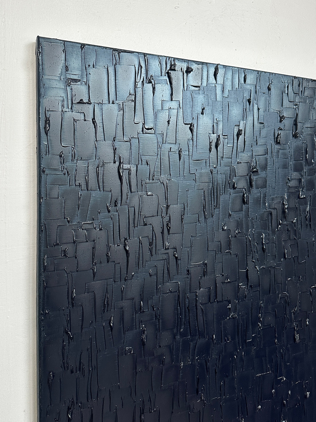 'Prussian Blue - Heavy Texture' Painting — side angle
